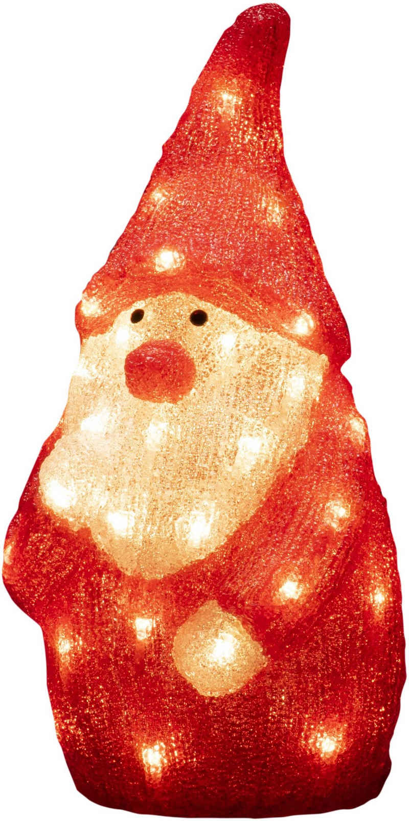 KONSTSMIDE LED Dekofigur LED Acryl Weihnachtsmann, LED fest integriert, Warmweiß, 40 warm weiße Dioden