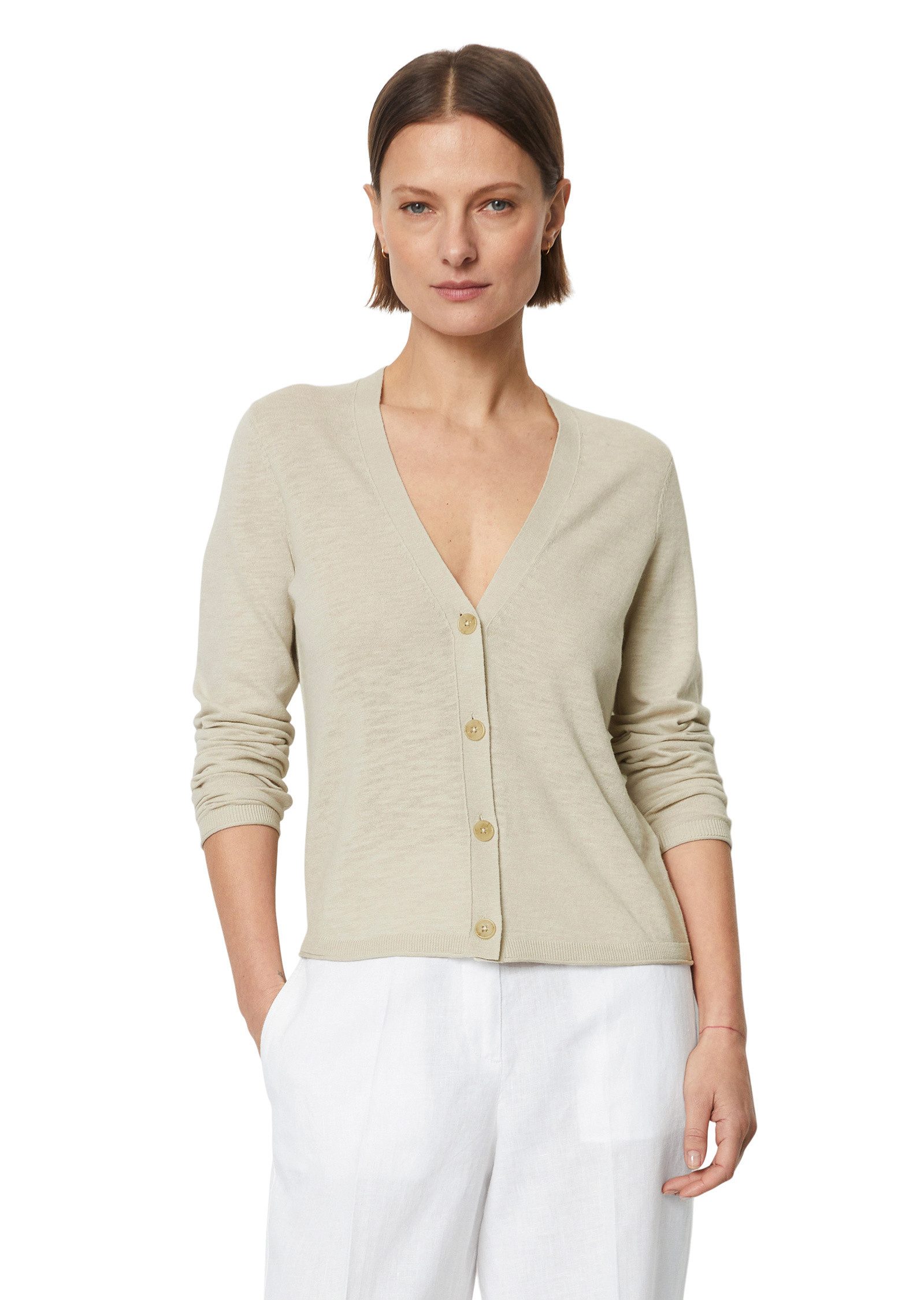 Marc O'Polo Cardigan aus Baumwolle-Leinen-Mix