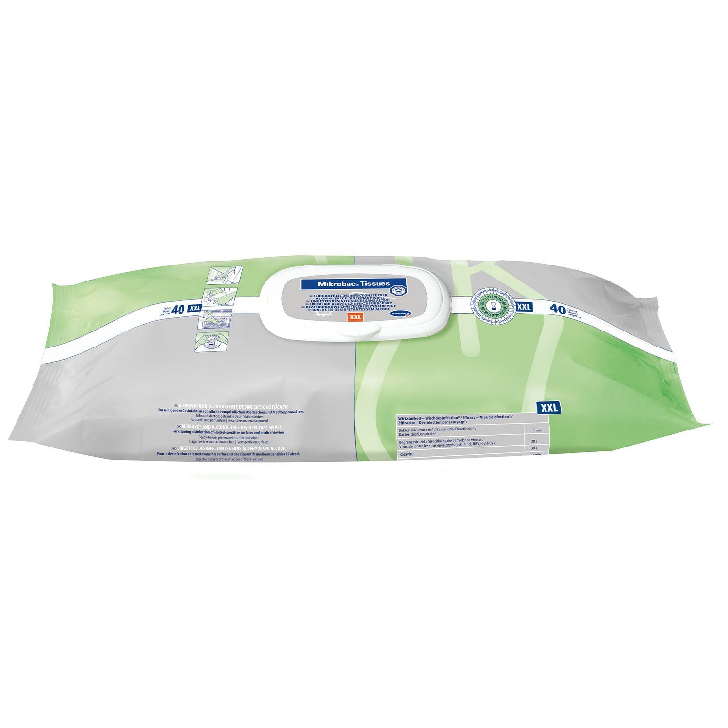 PAUL HARTMANN AG Mikrobac® Tissues Flow Pack 40 XXL Oberflächen-Desinfektionsmittel (40-St. besonders Materialschonend)