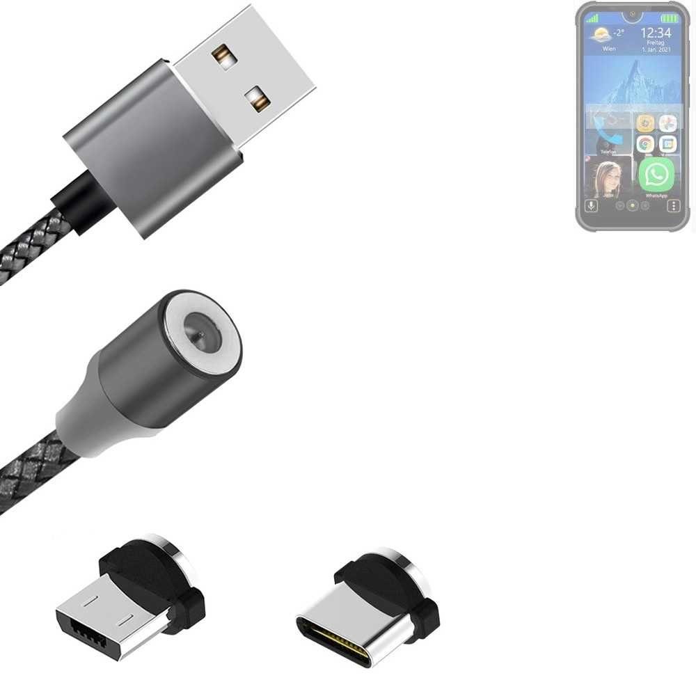 K-S-Trade für Bea-fon MX1 Smartphone-Kabel, Hochwertiges Magnet-Lade-kabel  Sync-Kabel Daten-Kabel mit