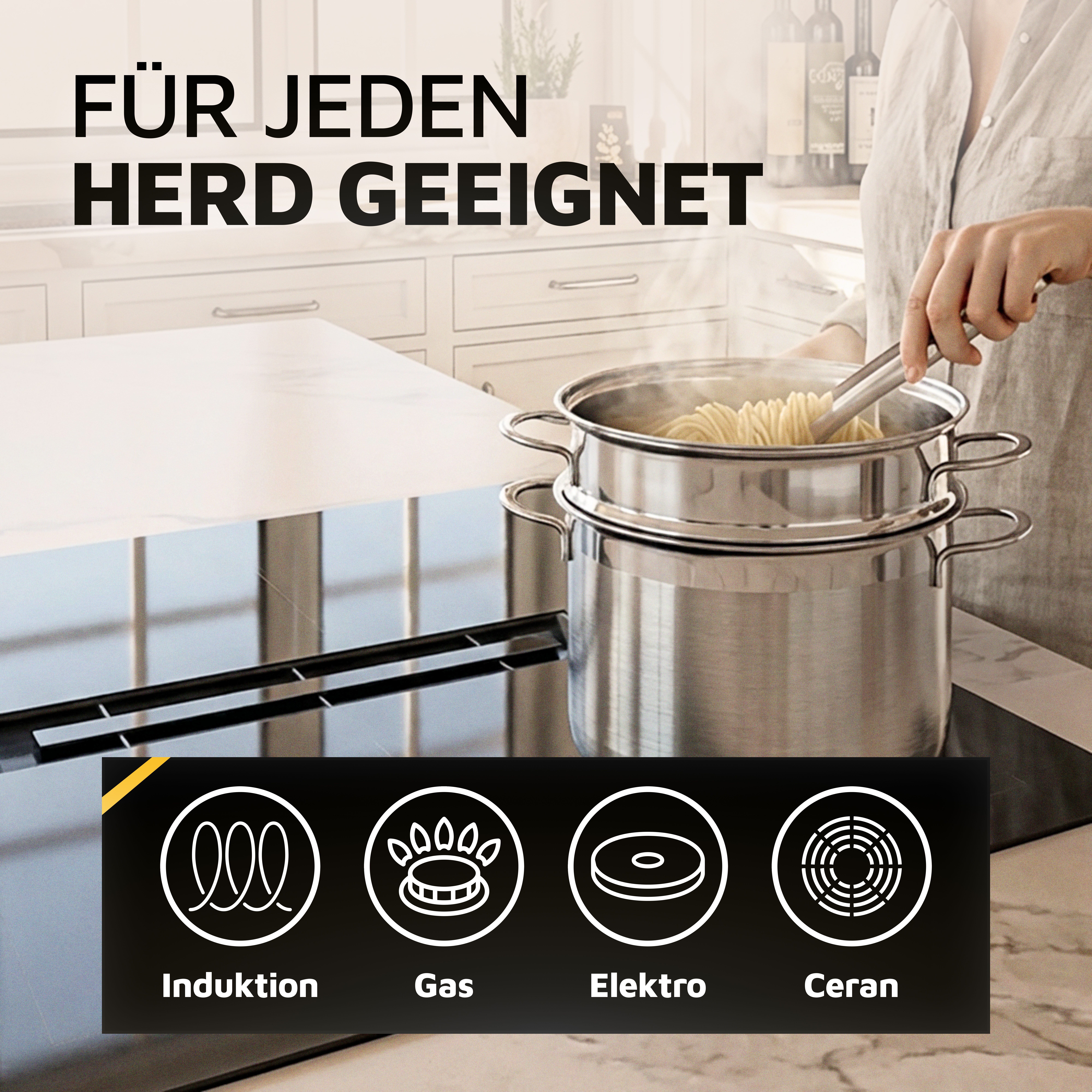 Krüger Spaghettitopf, Edelstahl 18/0 (1-tlg), Induktion