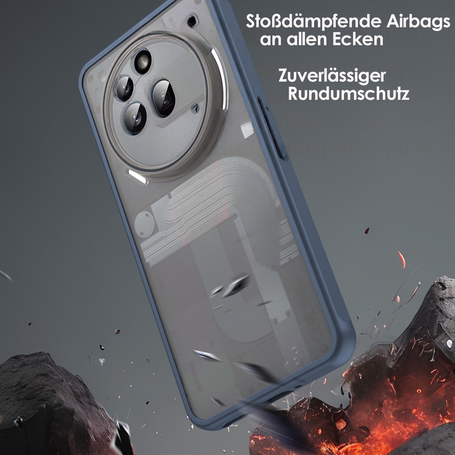 betterfon Handyhülle für Nothing Phone Matt Stoßfest Schutzhülle Back cover, Stoßdämpfendes TPU schützt vor Stürzen und Kratzern