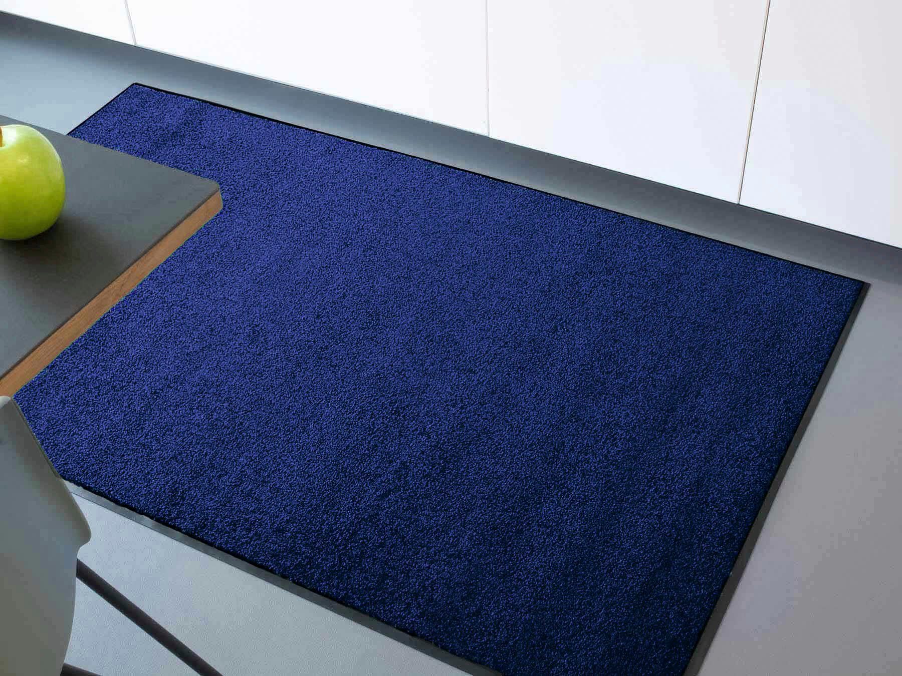 Fußmatte Schmutzfangmatte CLEAN PRO, Primaflor-Ideen Schmutzfangmatte, 8 rechteckig, blau UV-beständig, Uni-Farben, in Höhe: mm, Textil, waschbar