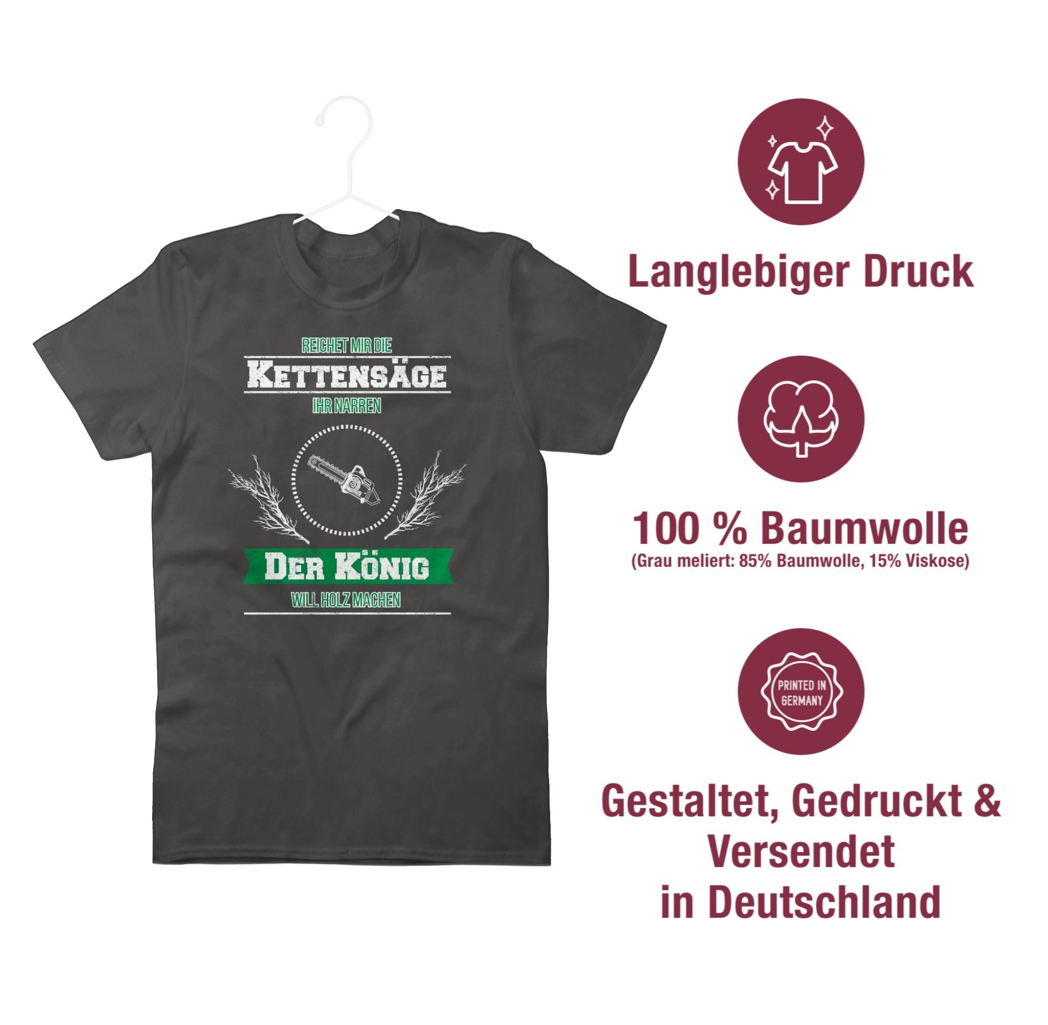 Reichet Kettensäge Shirtracer Statement die T-Shirt Sprüche mir Dunkelgrau 02