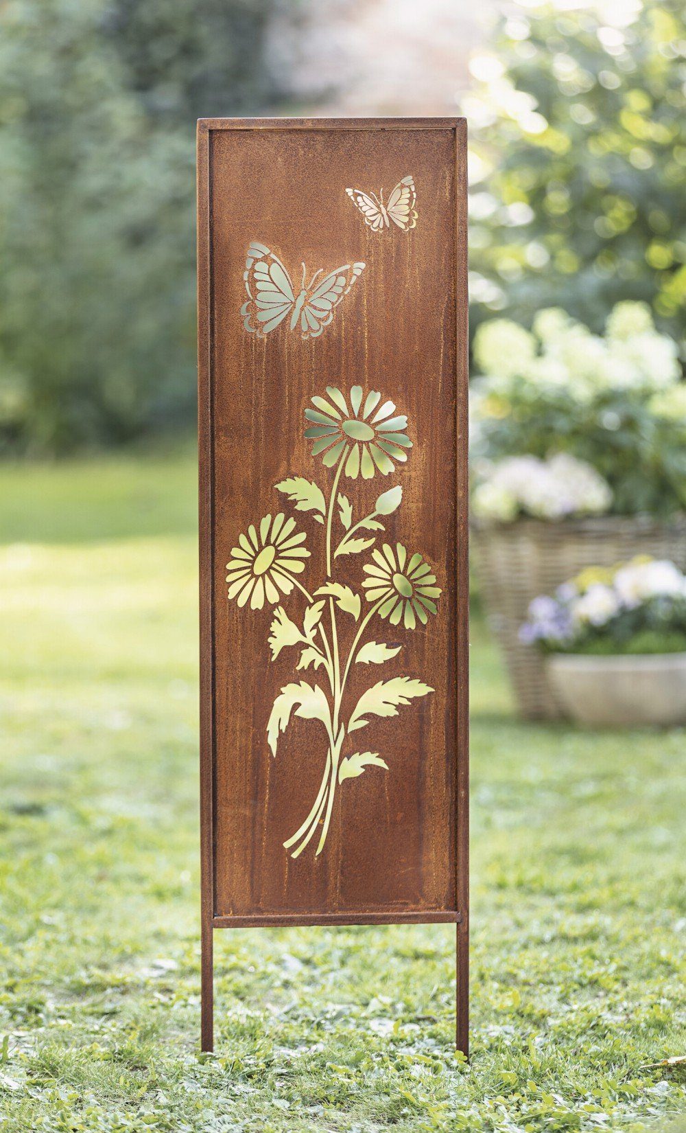 Dekoleidenschaft Gartenstecker "Blumen & Schmetterlinge" mit günstig online kaufen