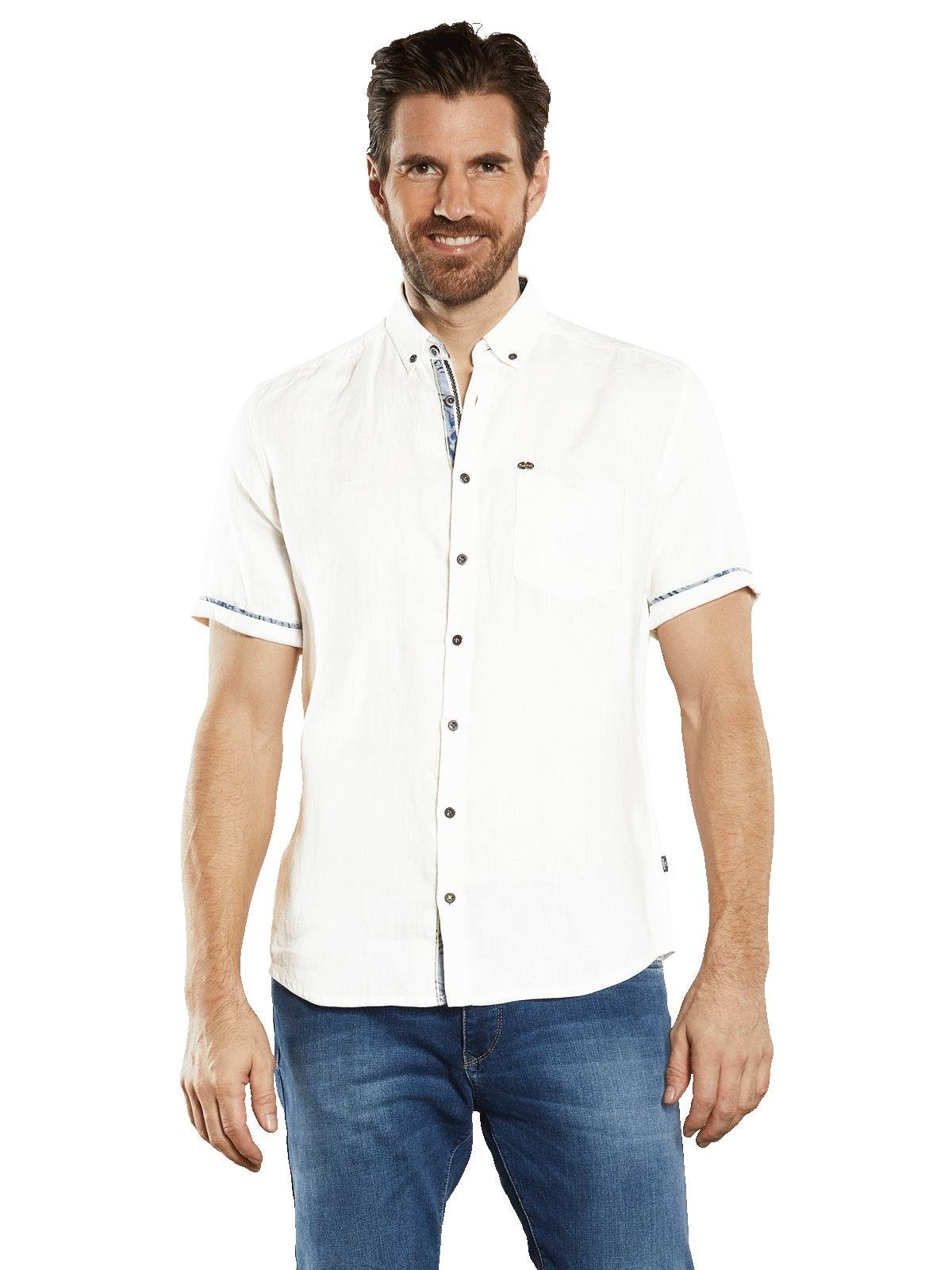 Engbers Kurzarmhemd engbers Herren Kurzarm-Hemd aus Leinen, Reinweiss