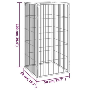 vidaXL Hundezwinger 4-tlg. Hundelaufstall Schwarz 50x100cm Stahl Pulverbeschichtung