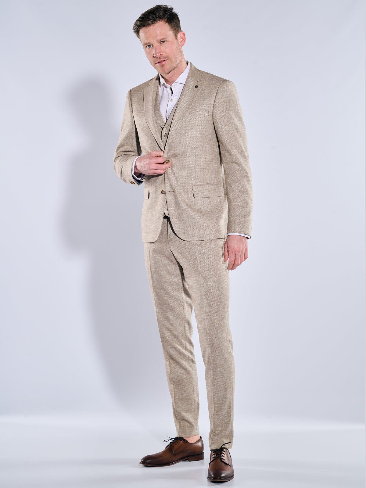 Engbers Anzugsakko Herren Anzug-Sakko slim fit, Beige – Bild 4 von 5