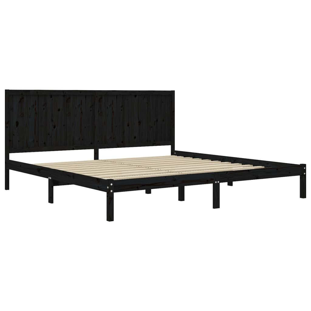 Vidaxl Massivholzbett Schwarz Kiefer 200x200 Cm günstig online kaufen