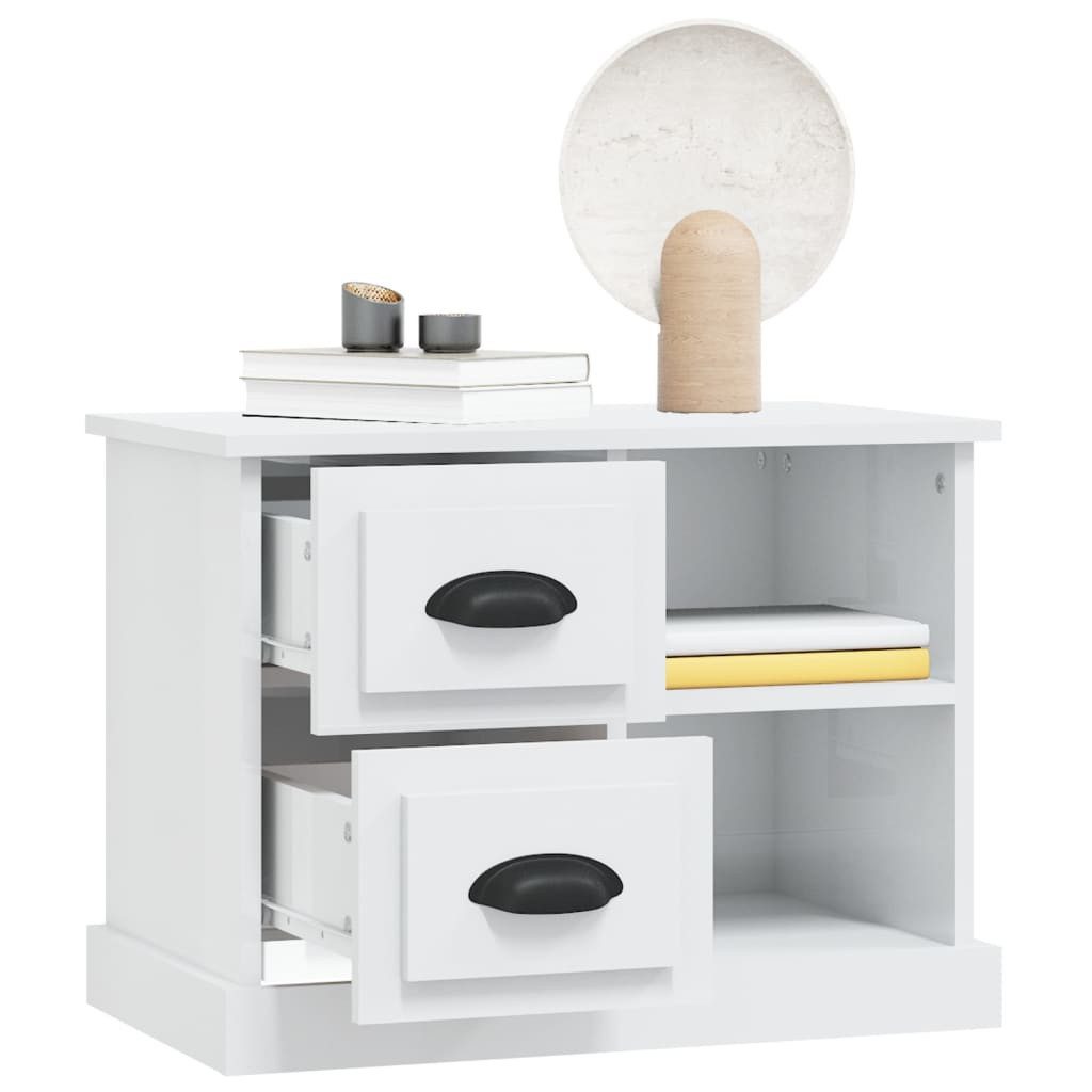 vidaXL Nachttisch Nachttisch Hochglanz-Weiß 60x35,5x45 cm (1-St) – Bild 5 von 5