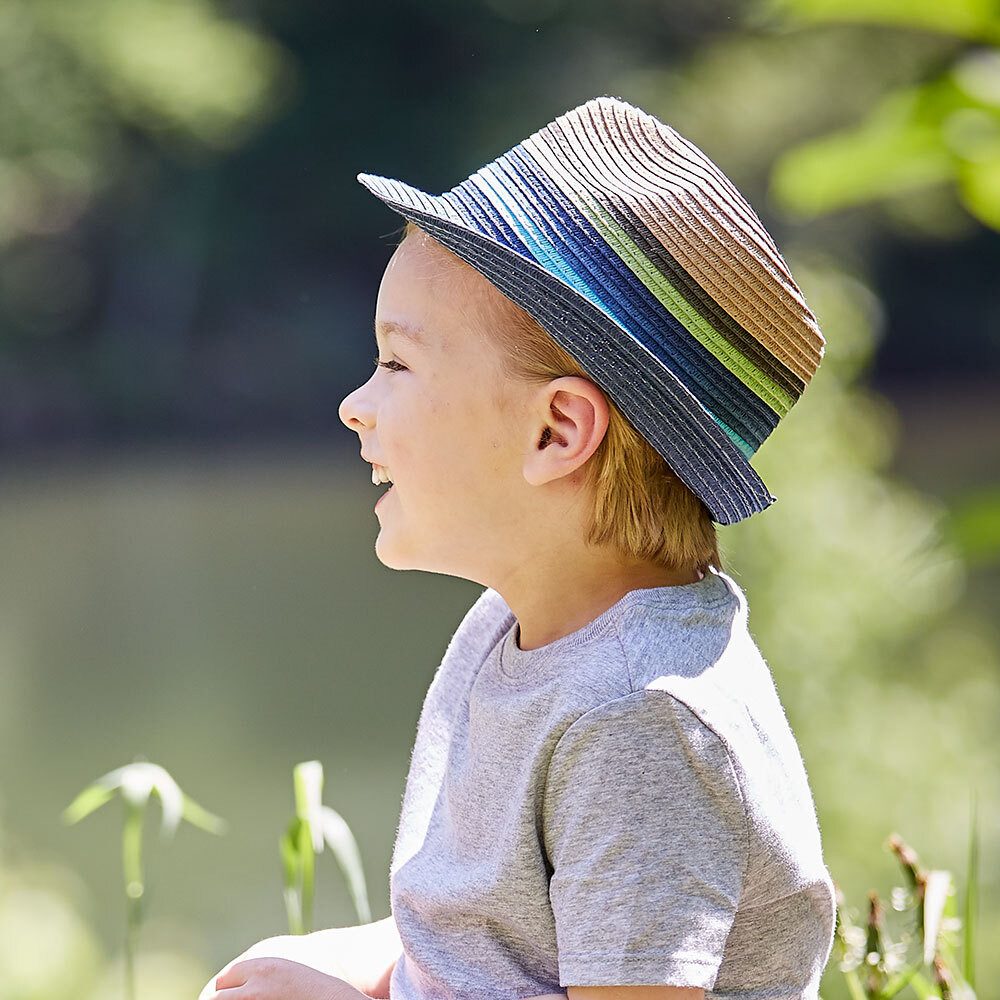 MAXIMO Strohhut MINI BOY-Trilby, Streifen (1-St)