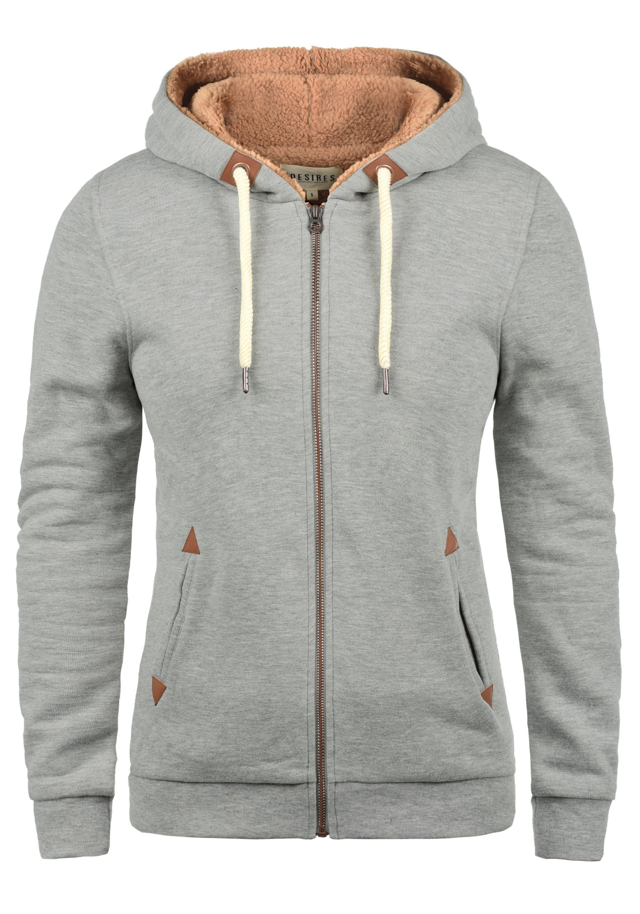 DESIRES Sweatjacke Vicky Pile-Zip Sweatshirtjacke mit Teddyfutter