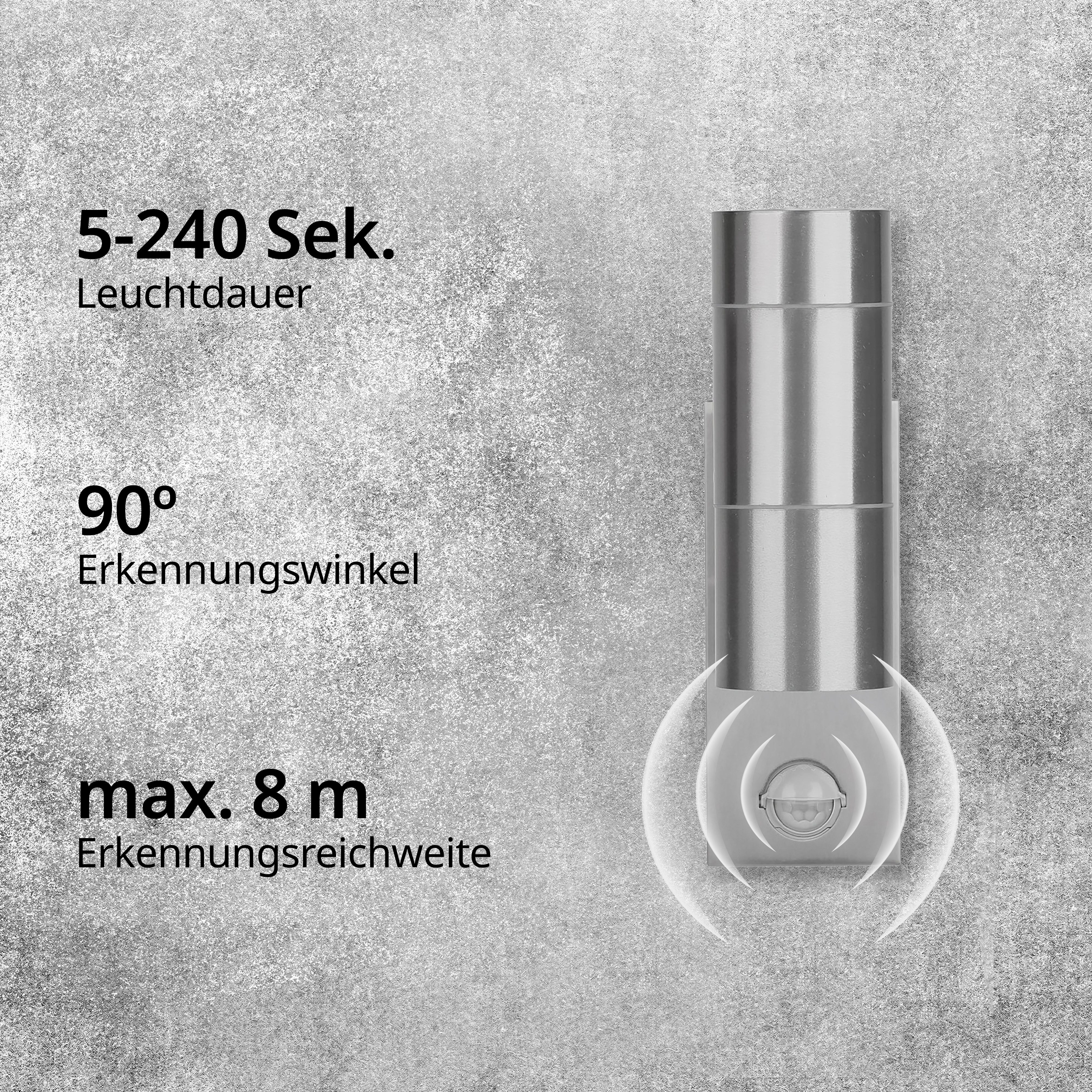 Grafner Außen-Wandleuchte Wandlampe mit Bewegungsmelder Edelstahl Up&Down 26APIR, Bewegungsmelder, ohne Leuchtmittel, Je nach Leuchtmittel – Bild 5 von 5