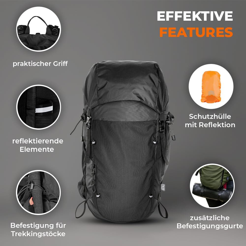 Langenberg Wanderrucksack Wanderrucksack Herren und Damen [Trekkingrucksack 40 L], ☑