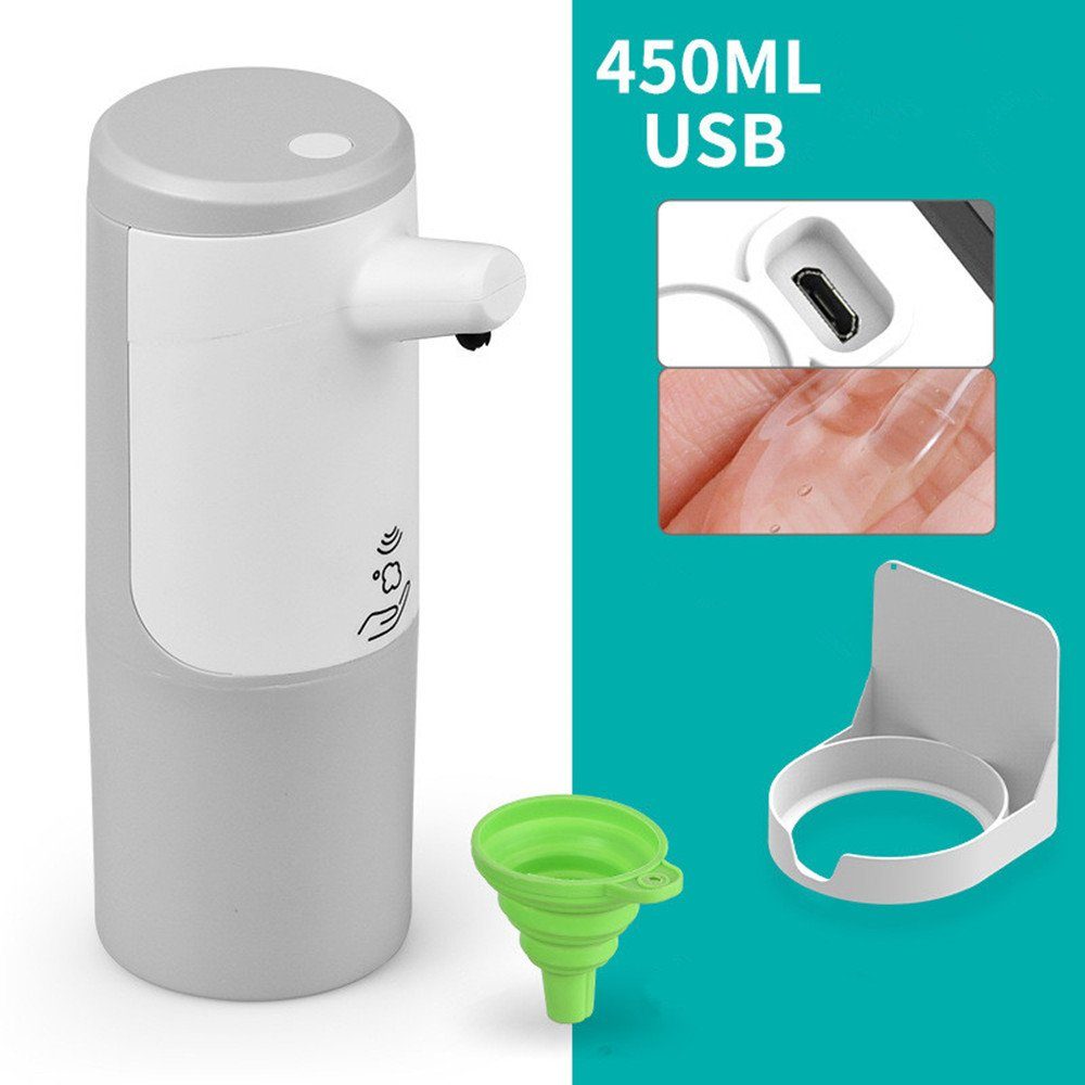 XDeer Spülmittelspender Seifenspender,Automatischer Seifenspender, berührungsloser, Seifenspender für Bad und Küche,mit Infrarot-Bewegungsmelder,450 ml