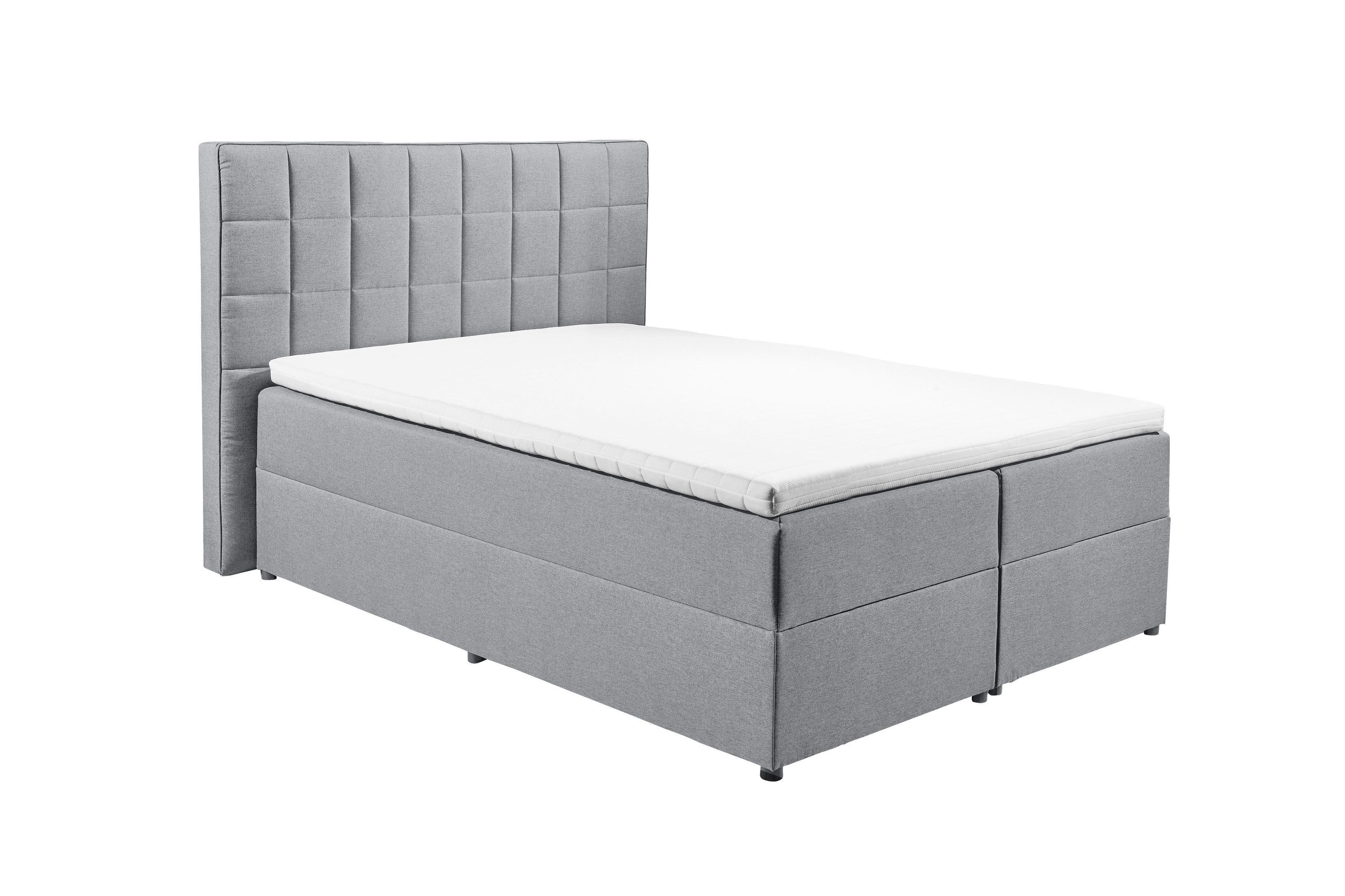 freiraum Polsterbett ALASKA 2, Liegefläche 160x200cm, in grau - 180x123x213 (BxHxT)