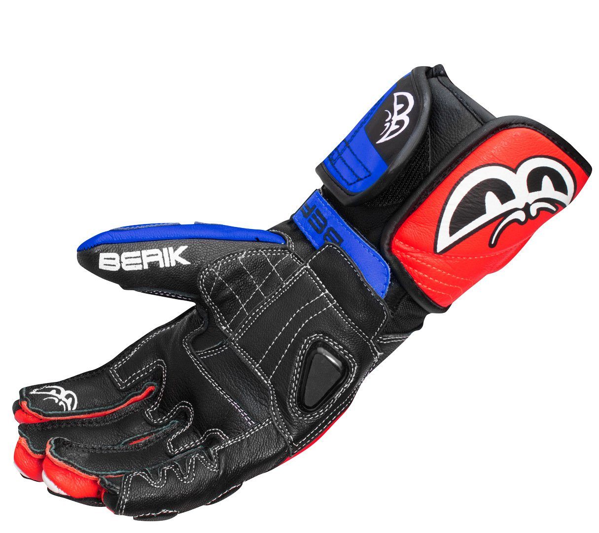Pro Motorradhandschuhe Black/Blue/Red Track Motorradhandschuhe Berik