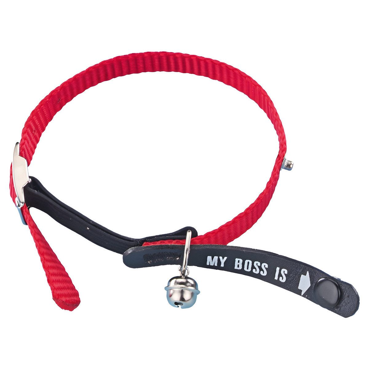 Nobby Katzen-Halsband Adress-Katzenhalsband "My Boss is" rot