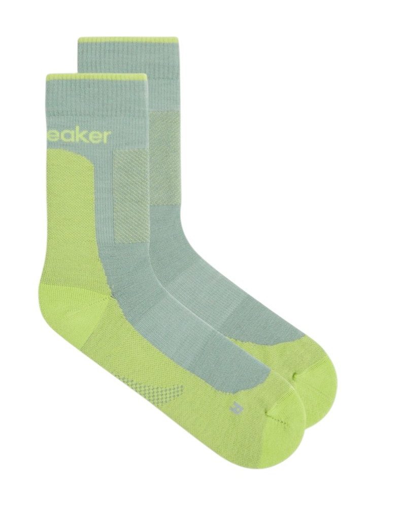 Icebreaker Wandersocken Crew Hike+ Medium (Merinowolle, strapazierfähig, leicht) grün Herren