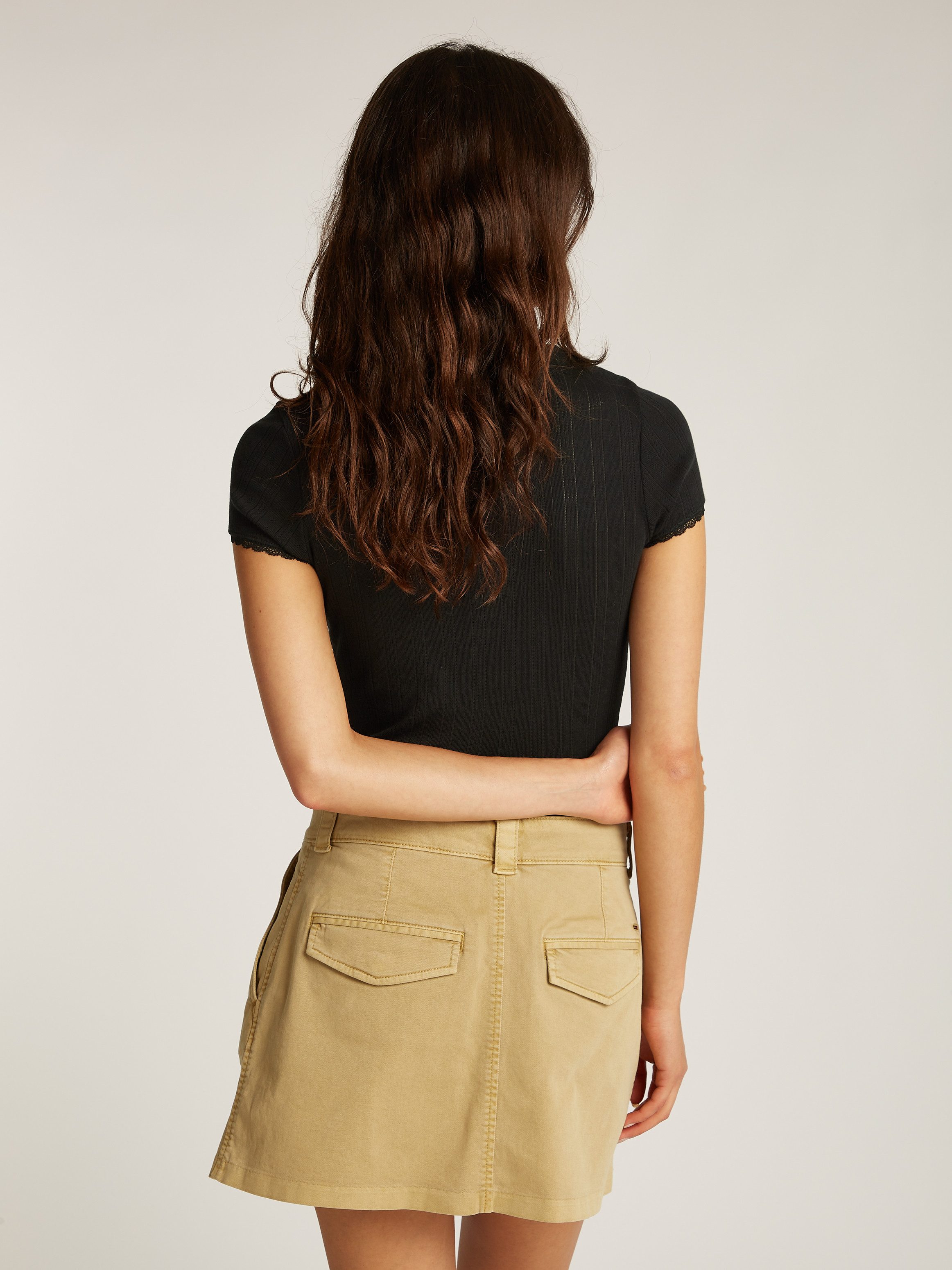 Tommy Jeans T-Shirt TJW SLIM POINTELLE günstig online kaufen