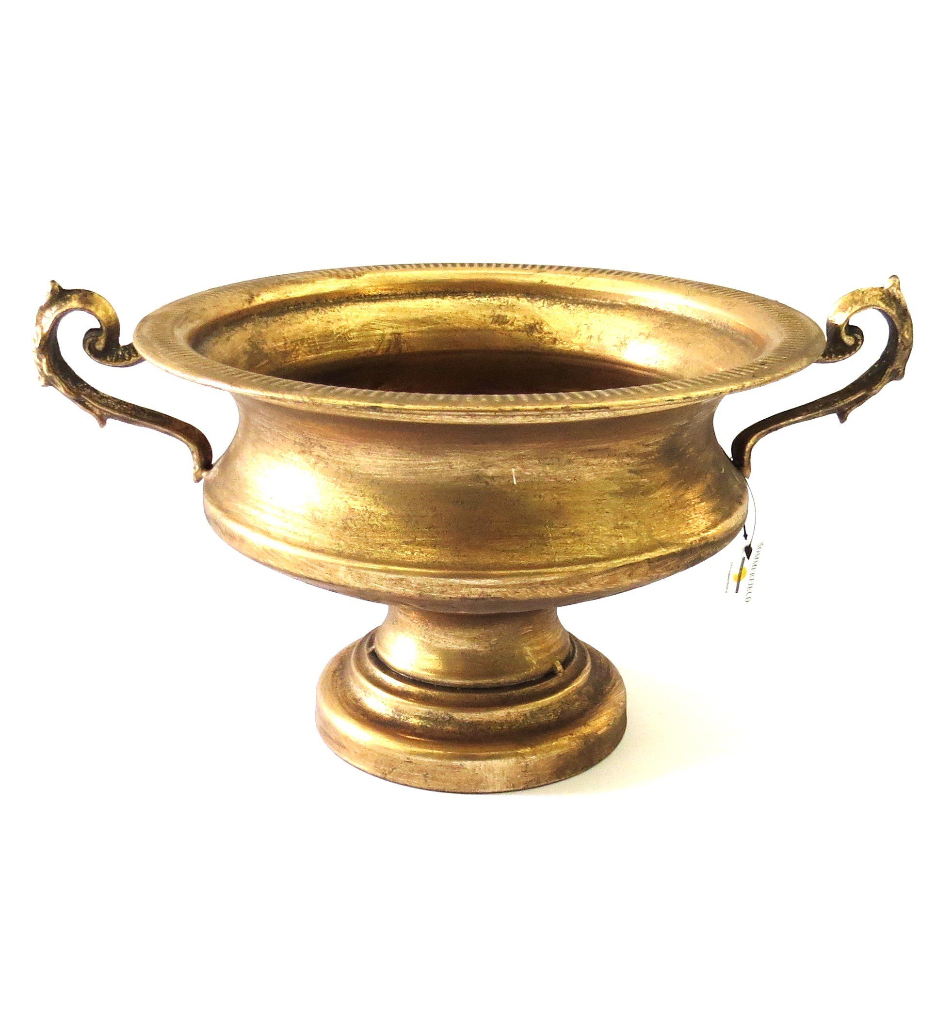 Sommerfield Dekoschale Antik Deko Schale auf Fuß Amphore Metall Gold 40 cm, Barock Stil