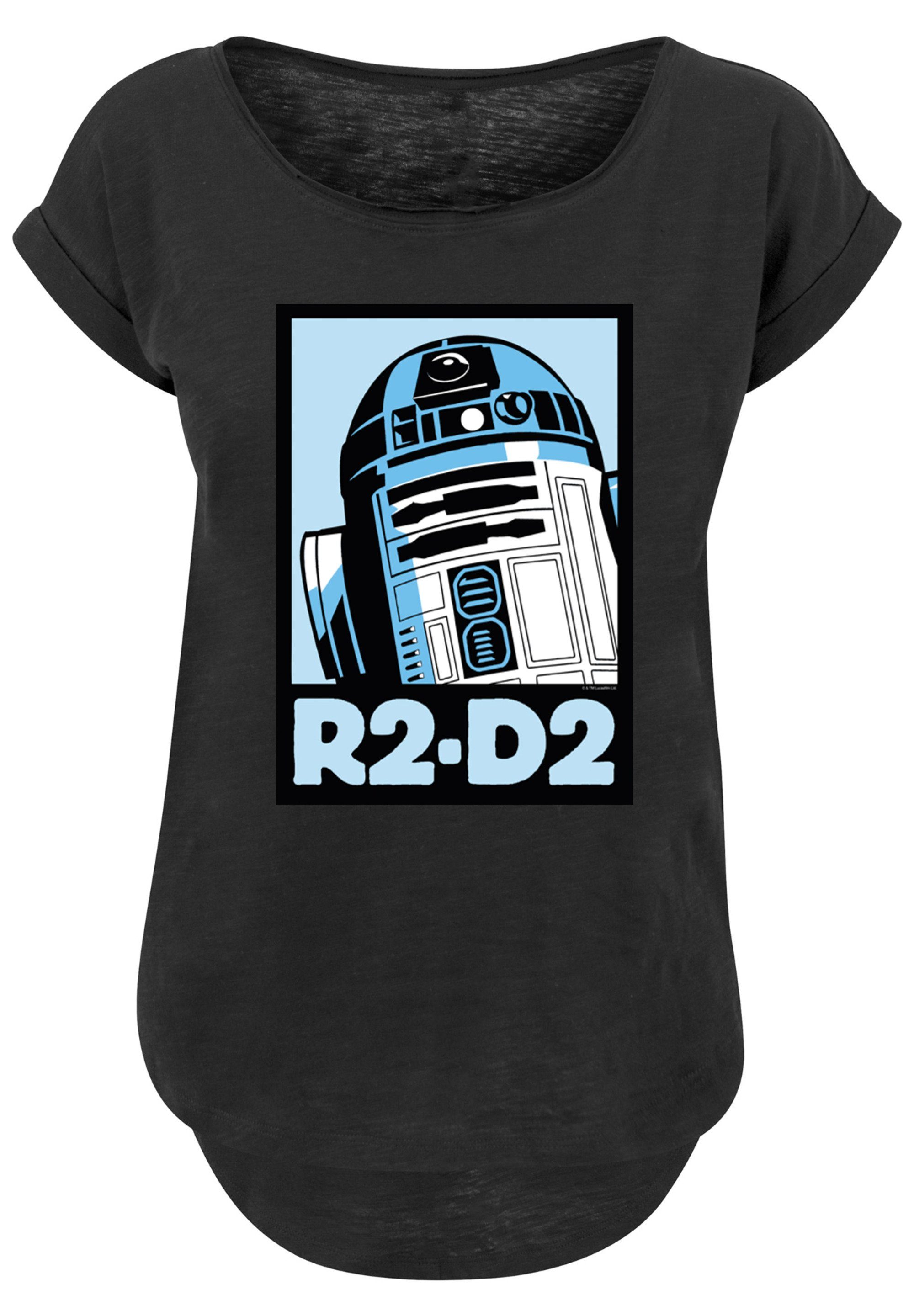 F4NT4STIC Kurzarmshirt Damen Star Wars R2-D2 Poster with Ladies Long Slub Tee (1-tlg)