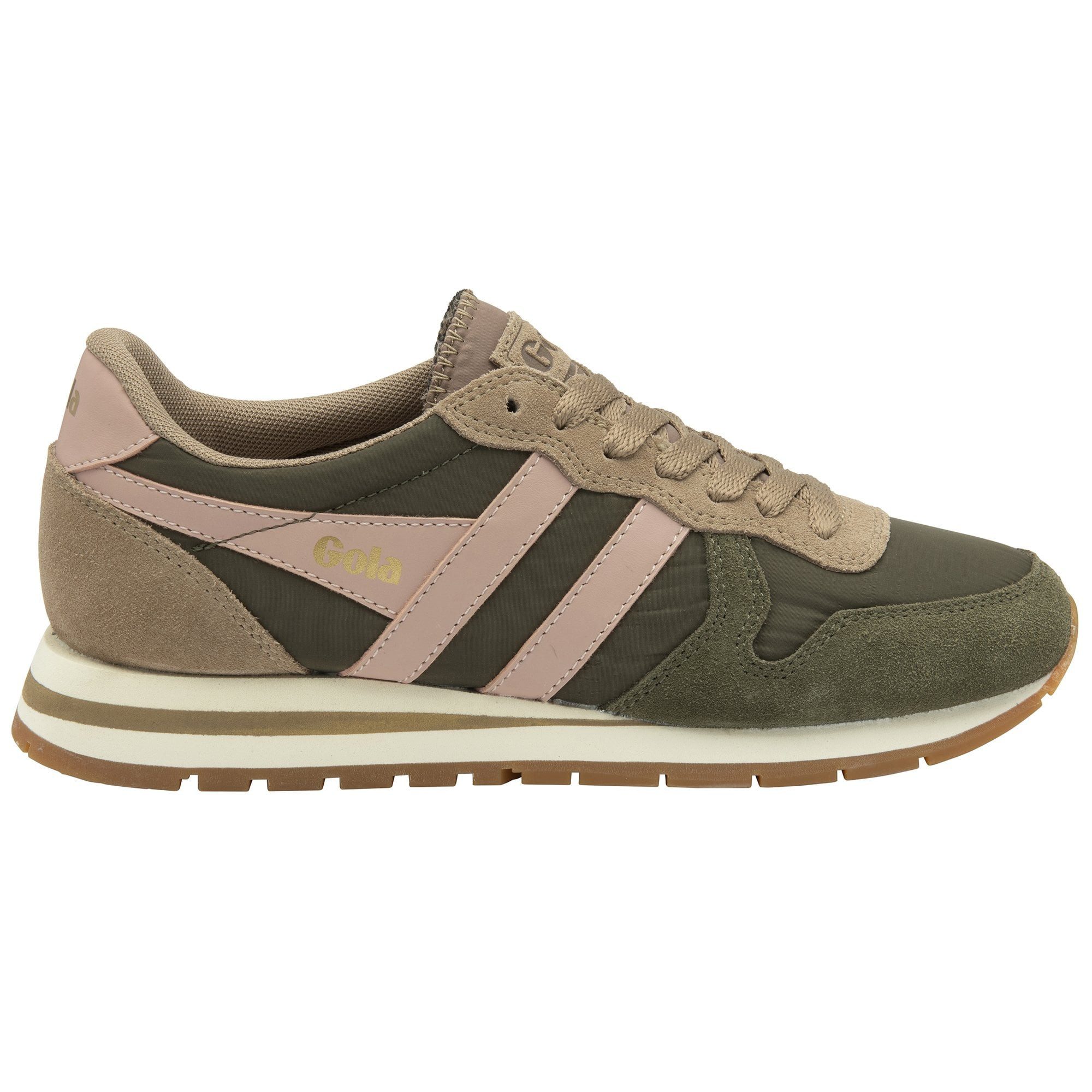 Gola Daytona Chute 2024 khakigrün/cappuccinobraun/korallenrosa Damen Sneaker