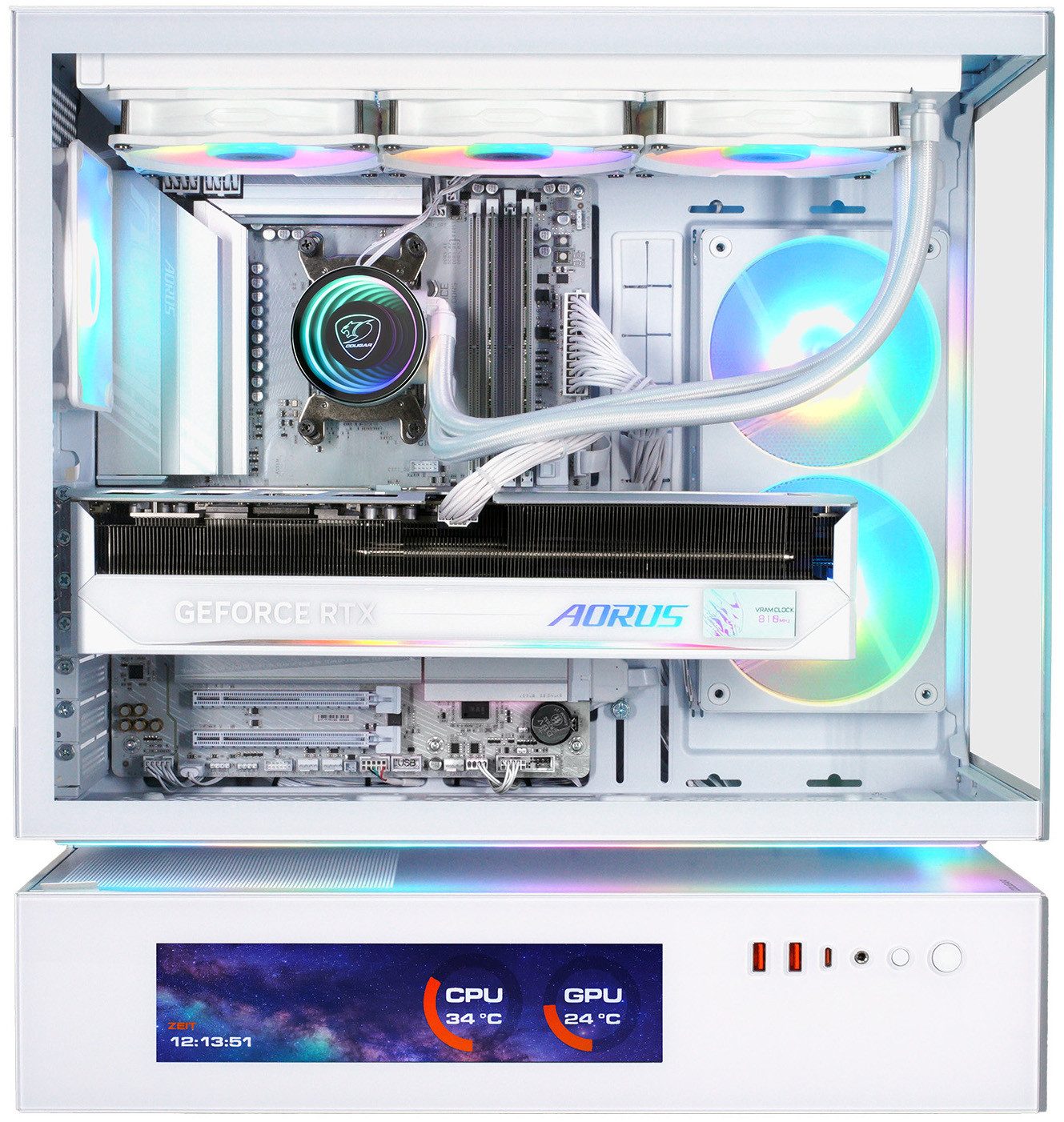 Cougar CFV235 Vision WT 8128 AMD Ryzen 9 9950X3D 32GB DDR5 2TB SSD RTX 5090 Gaming-PC (AMD Ryzen 9 9950X3D2, RTX 5090, 32 GB RAM, 2000 GB SSD, Wasserkühlung, Windows 11, DDR5 RAM, Wasserkühlung)