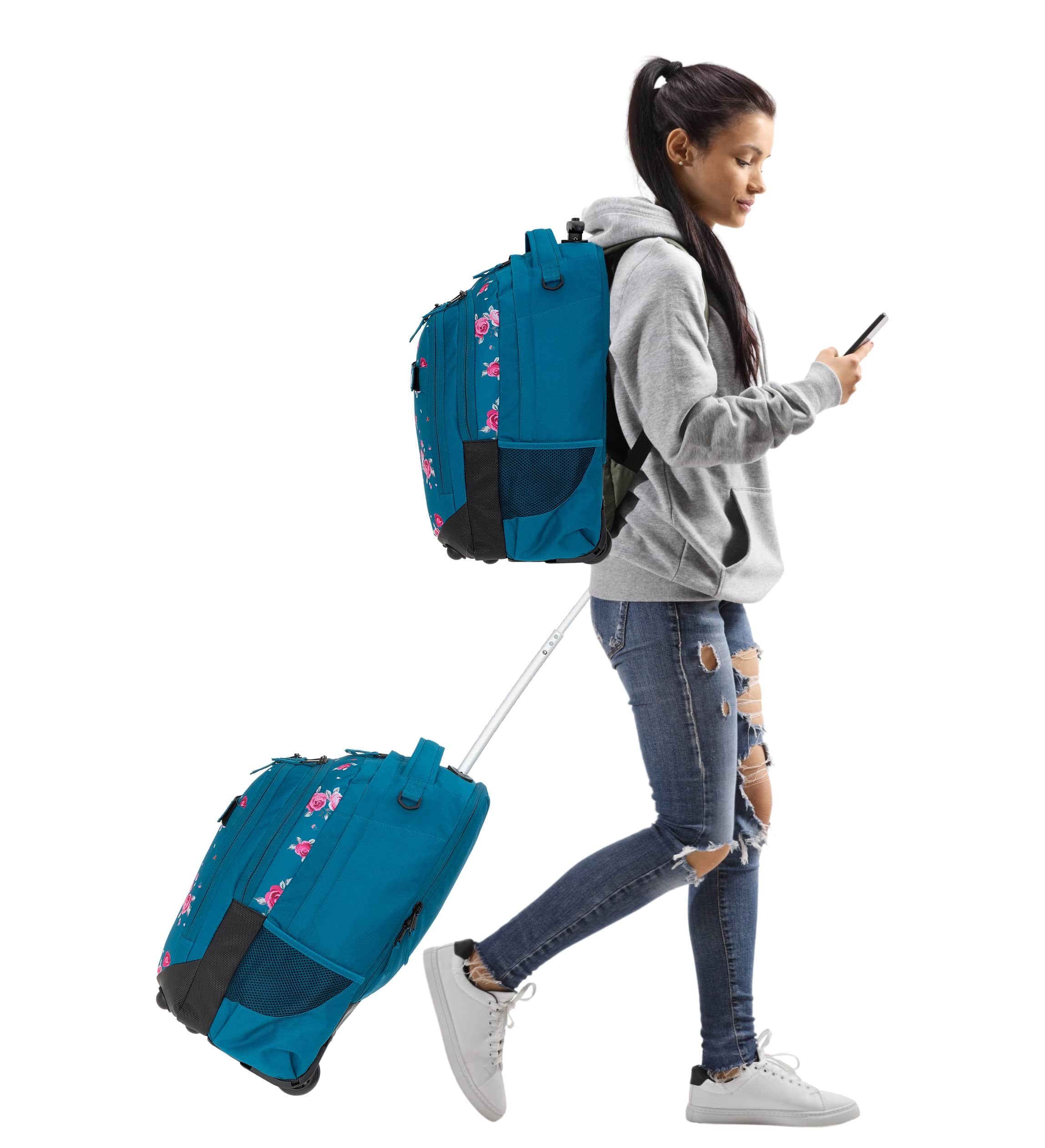 ELEPHANT Schulrucksack Schultrolley Trolley Hero Signature Schulrucksack (3 Teile Set), Rucksacktrolley Schule Rucksack Trolly, Sporttasche, Mäppchen Box +tsm