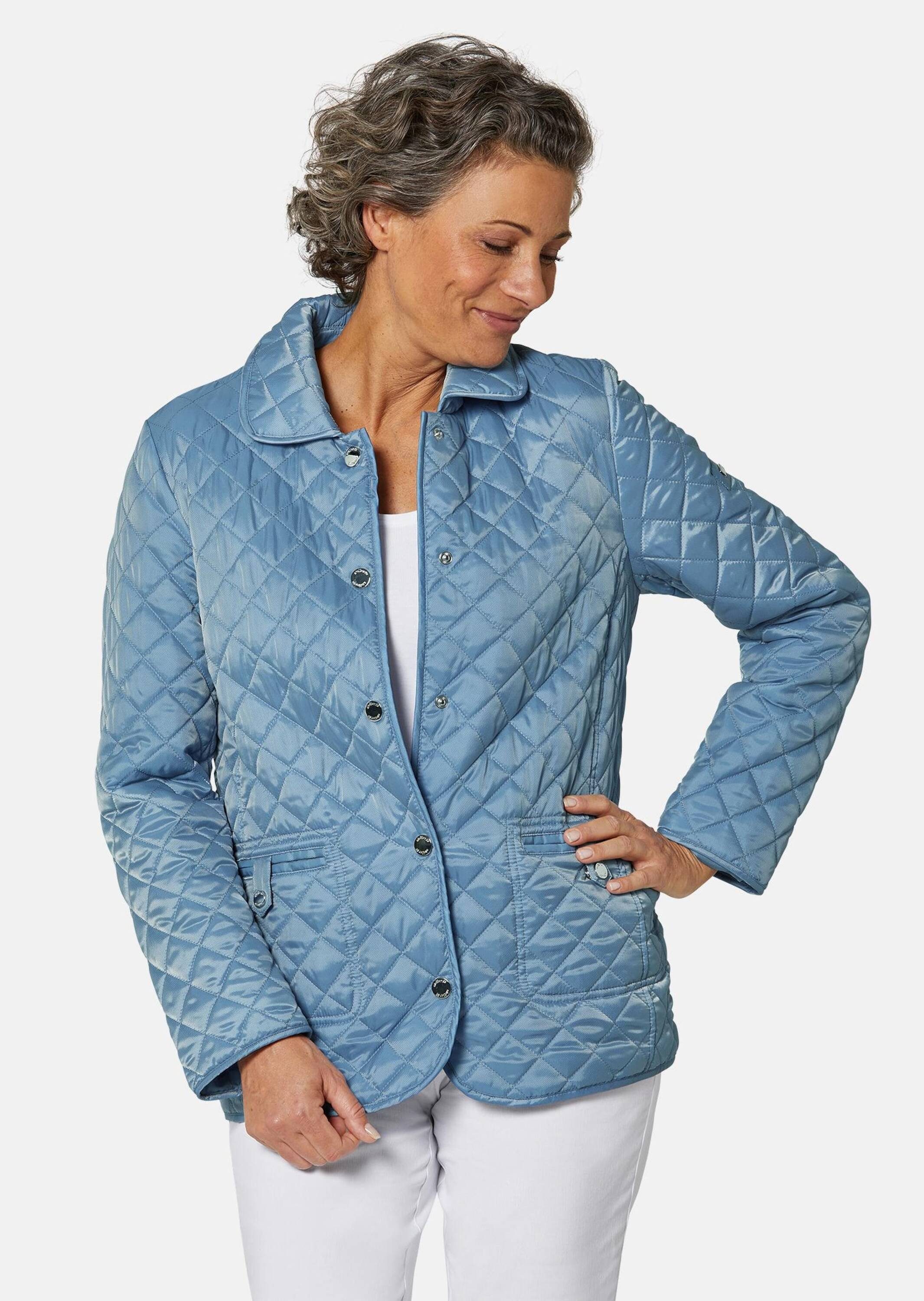 Jacke mit Leichte GOLDNER regelmäßigem jeansblau Stepp Steppjacke