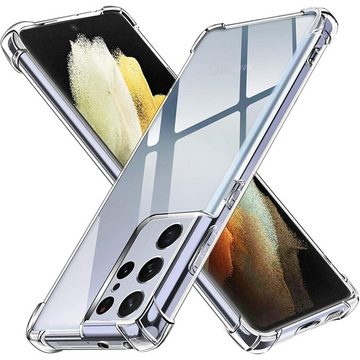 CoolGadget Handyhülle Anti Shock Rugged Case für Samsung Galaxy S21 Ultra 6,8 Zoll, Slim Cover mit Kantenschutz Schutzhülle für Samsung S21 Ultra 5G Hülle