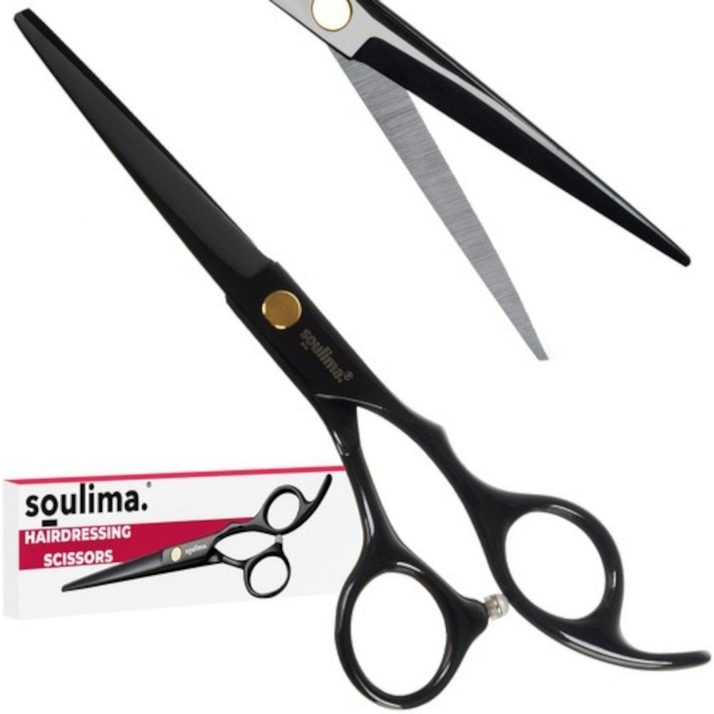 soulima Haarschere Professionelle Friseurschere, (Spar-Set, 1-tlg., Effilierschere), die Spitzen der Klingen abgerundet
