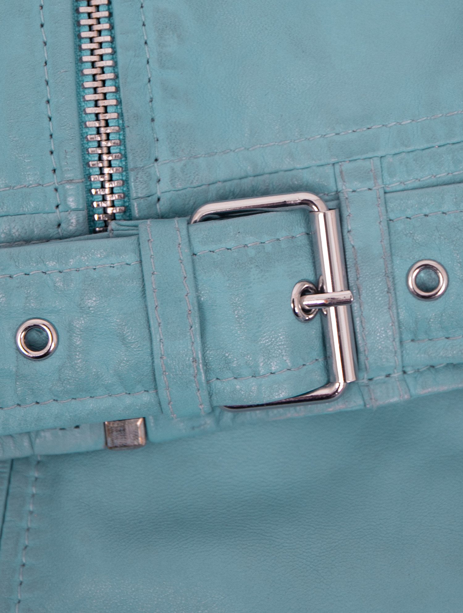 Jilani Lederjacke Smilly Jilani - Damen Lederjacke Bikerjacke Lammnappa hellblau