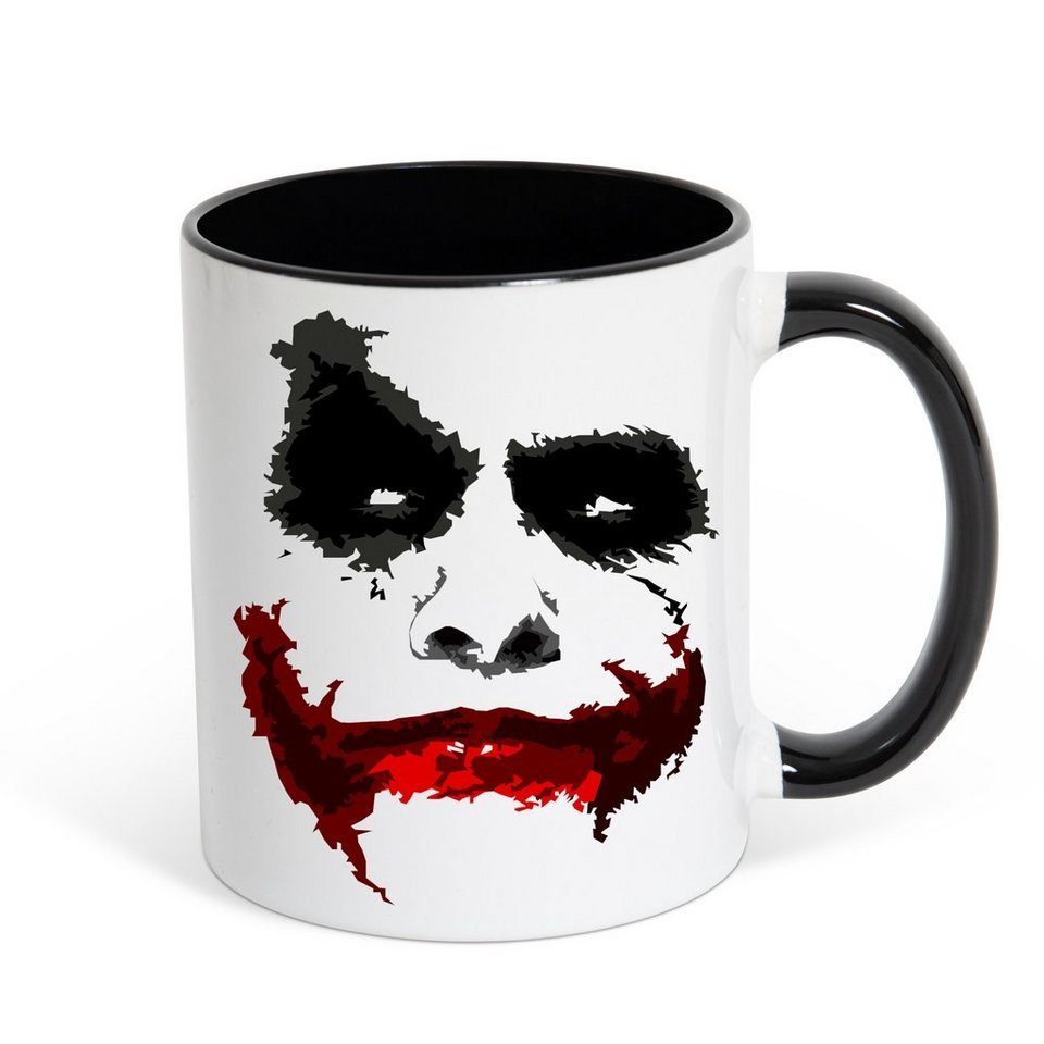 Youth Designz Tasse Joker Kaffeetasse Geschenk mit trendigem Logo Print, Keramik Schwarz-Weiß