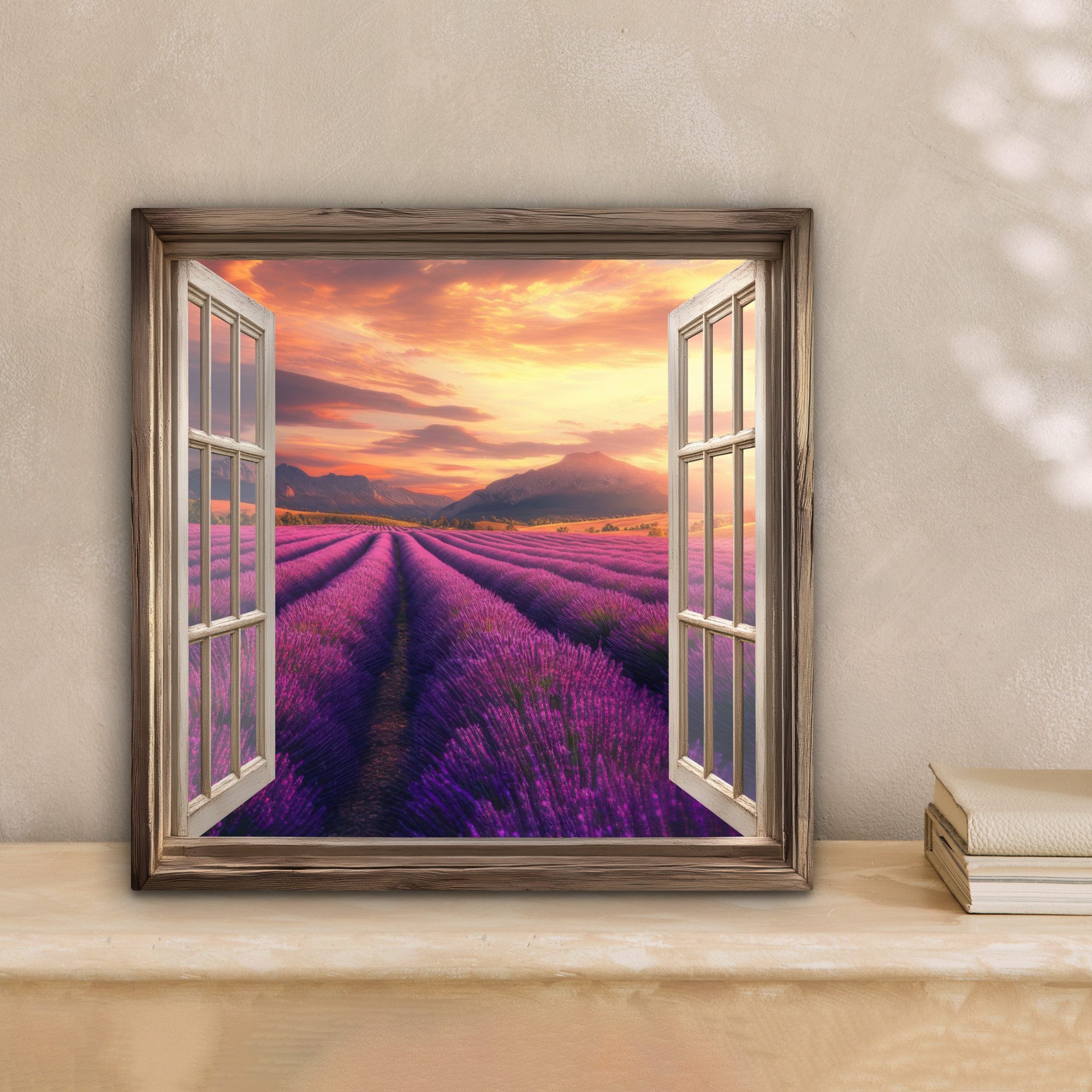 OneMillionCanvasses® Leinwandbild Fensterblick - Fenster - günstig online kaufen