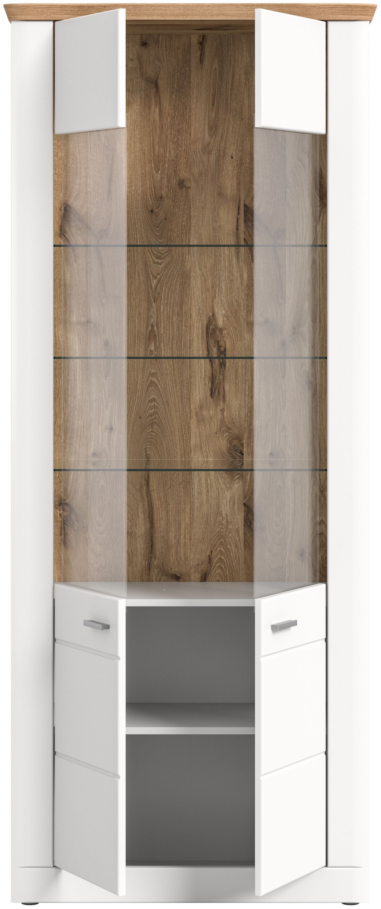 xonox.home Standvitrine in weiß matt B/H/T: 85 x 205 x 37 cm