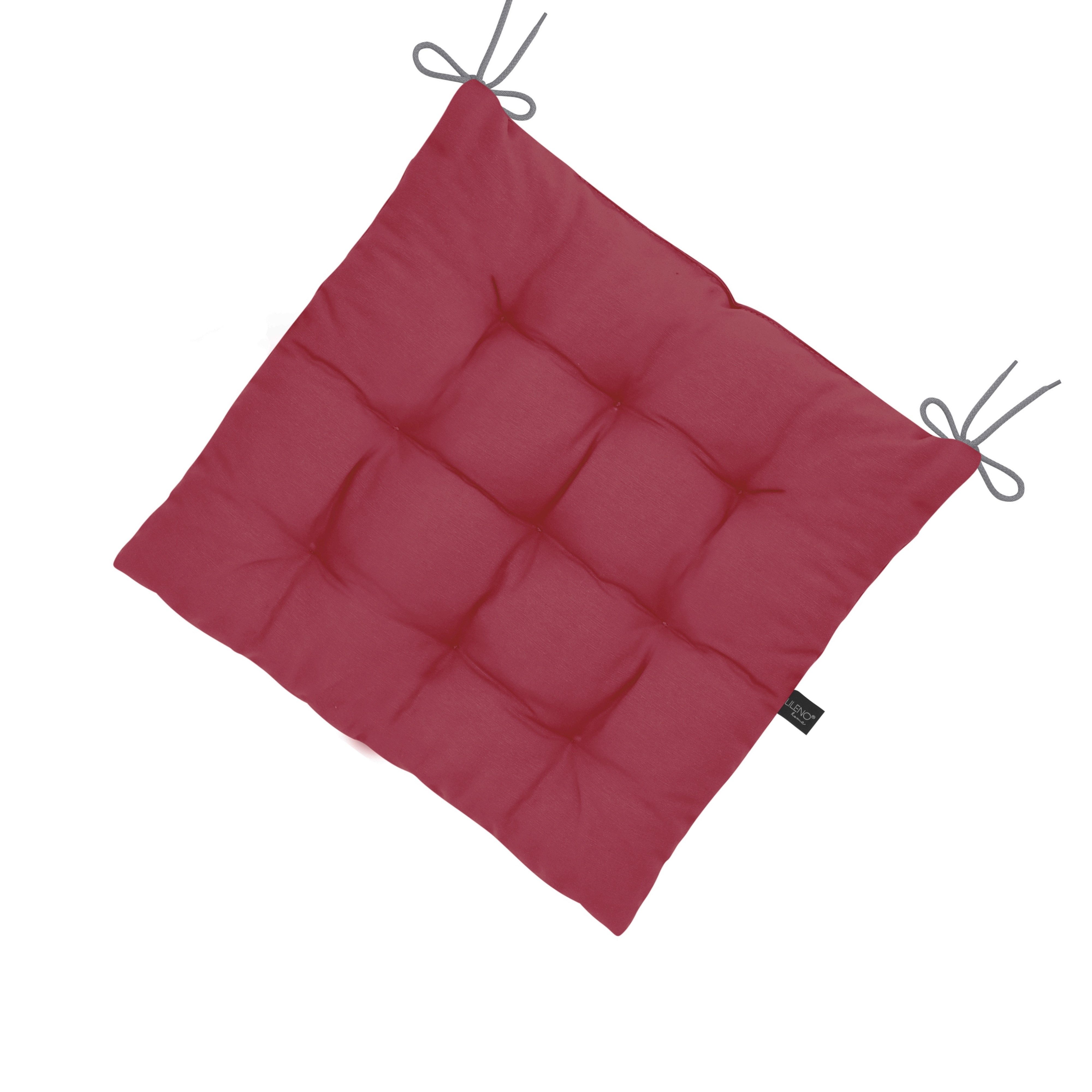 LILENO HOME Подушка для стула Подушки für Gartenstuhl, Küchenstuhl oder Esszimmerstuhl 40x40x6 cm, Bequeme Indoor u. Outdoor Stuhlauflage als Stuhl Kissen Weinrot
