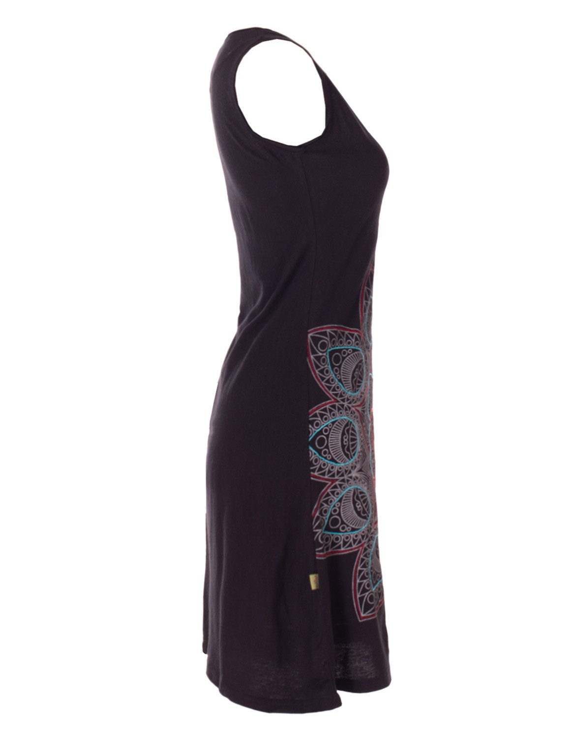 Vishes Sommerkleid Ärmelloses Jersey Kleid Baumwolle Mandala Print Sommer Alternative Mode, Boho, Hippie, Ethno, Festival