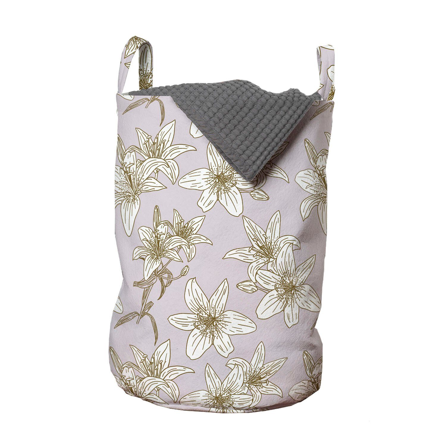 Abakuhaus Wäschesäckchen Wäschekorb mit Griffen Freesie Kordelzugverschluss Waschsalons, Blumen-Druck Blumen für