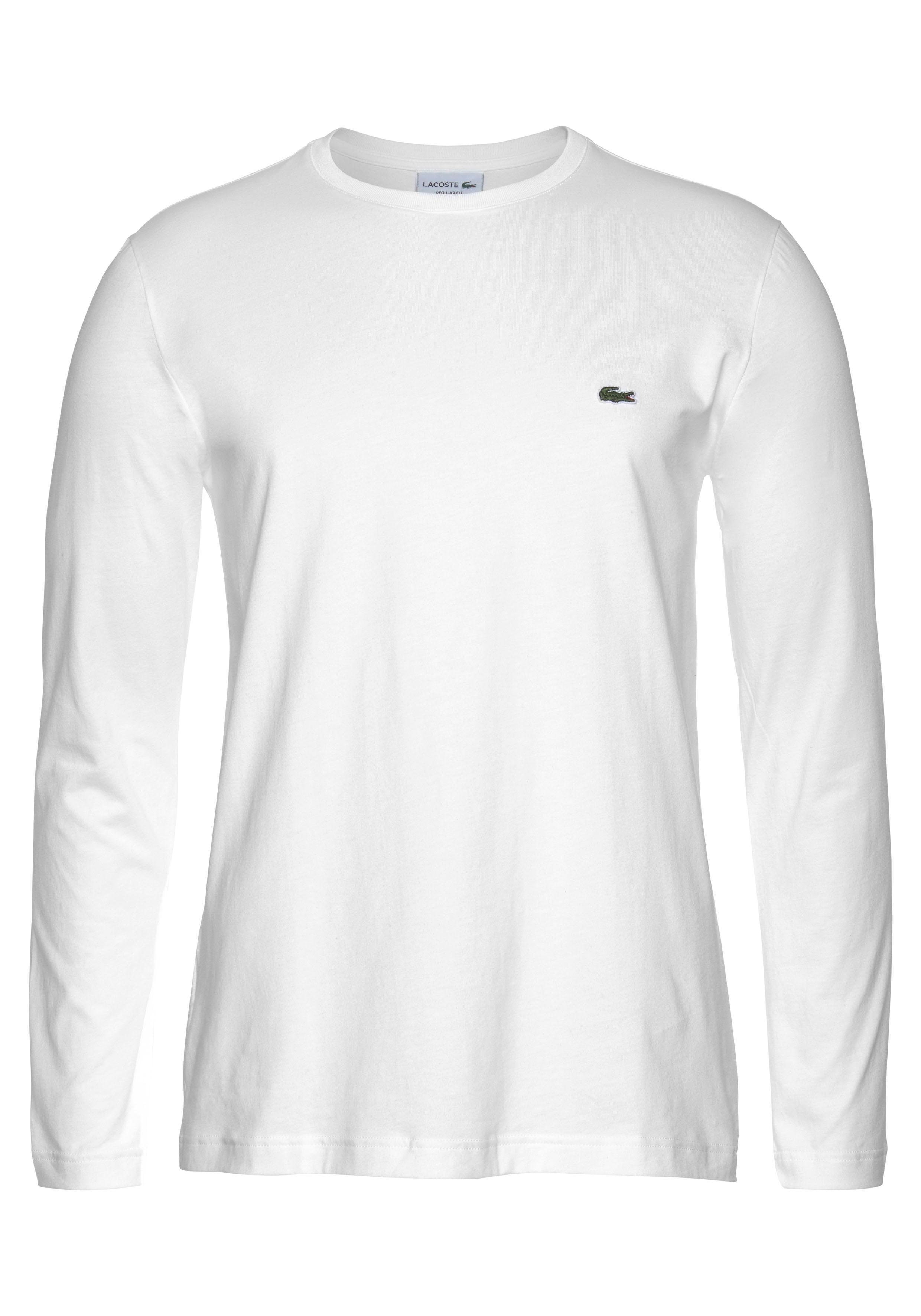 Lacoste Langarmshirt (1-tlg) mit der weiß auf Brust Logo Lacoste