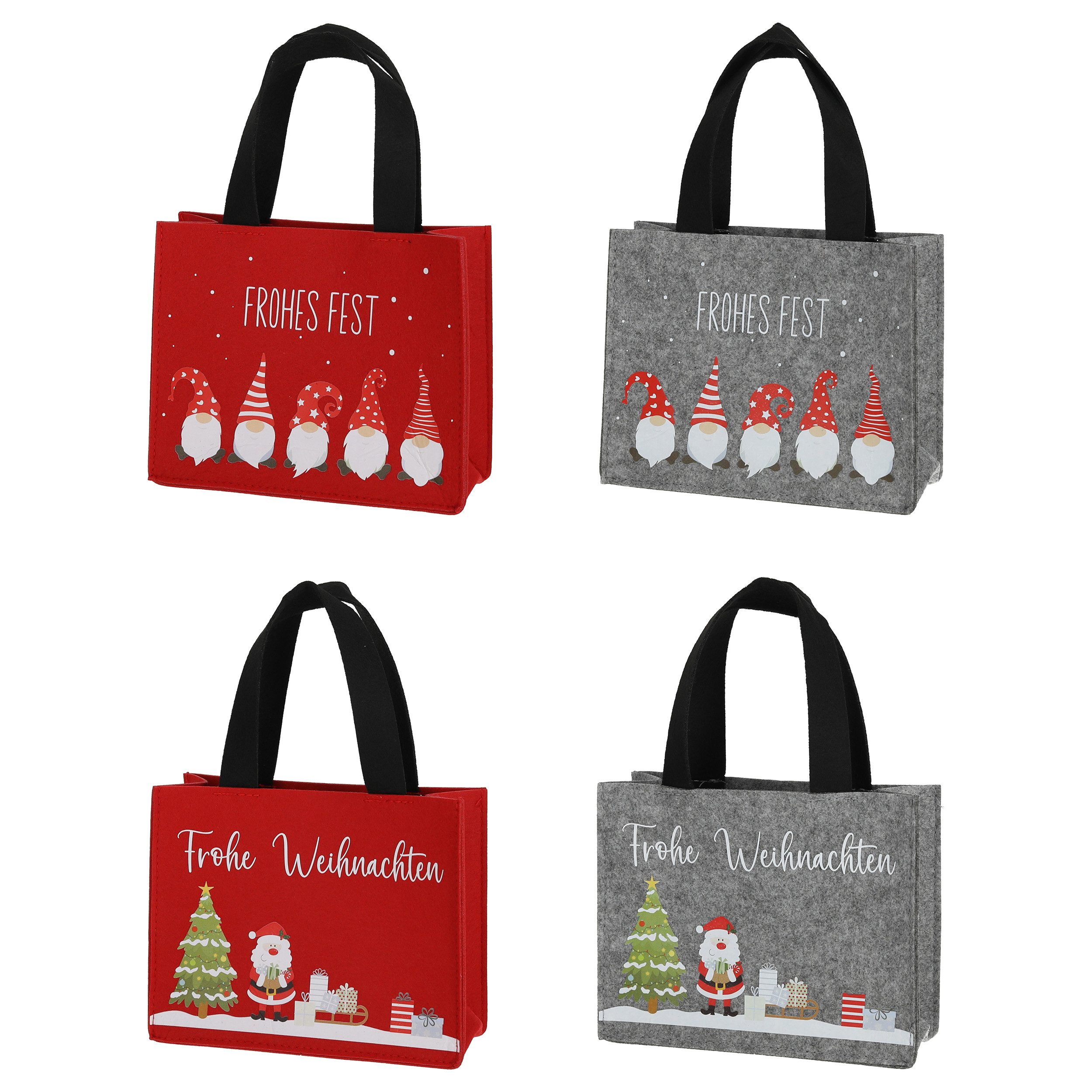 Geschenkbox 4er Set Geschenktaschen Weihnachten aus Filz – Geschenkbeutel