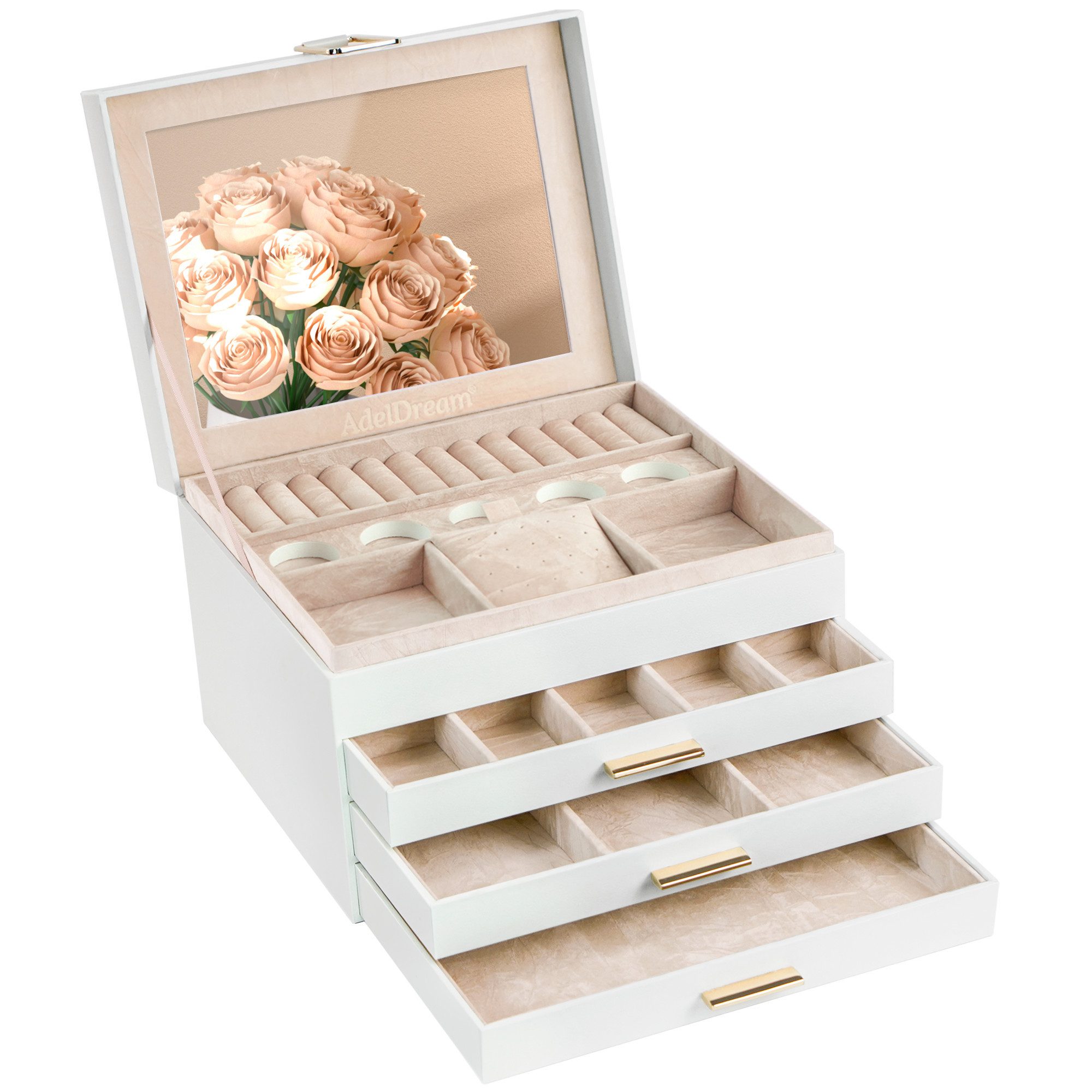 AdelDream(BTWX8GZZ) Schmuckkassette Schmuckkasten mit 4 Ebenen günstig online kaufen