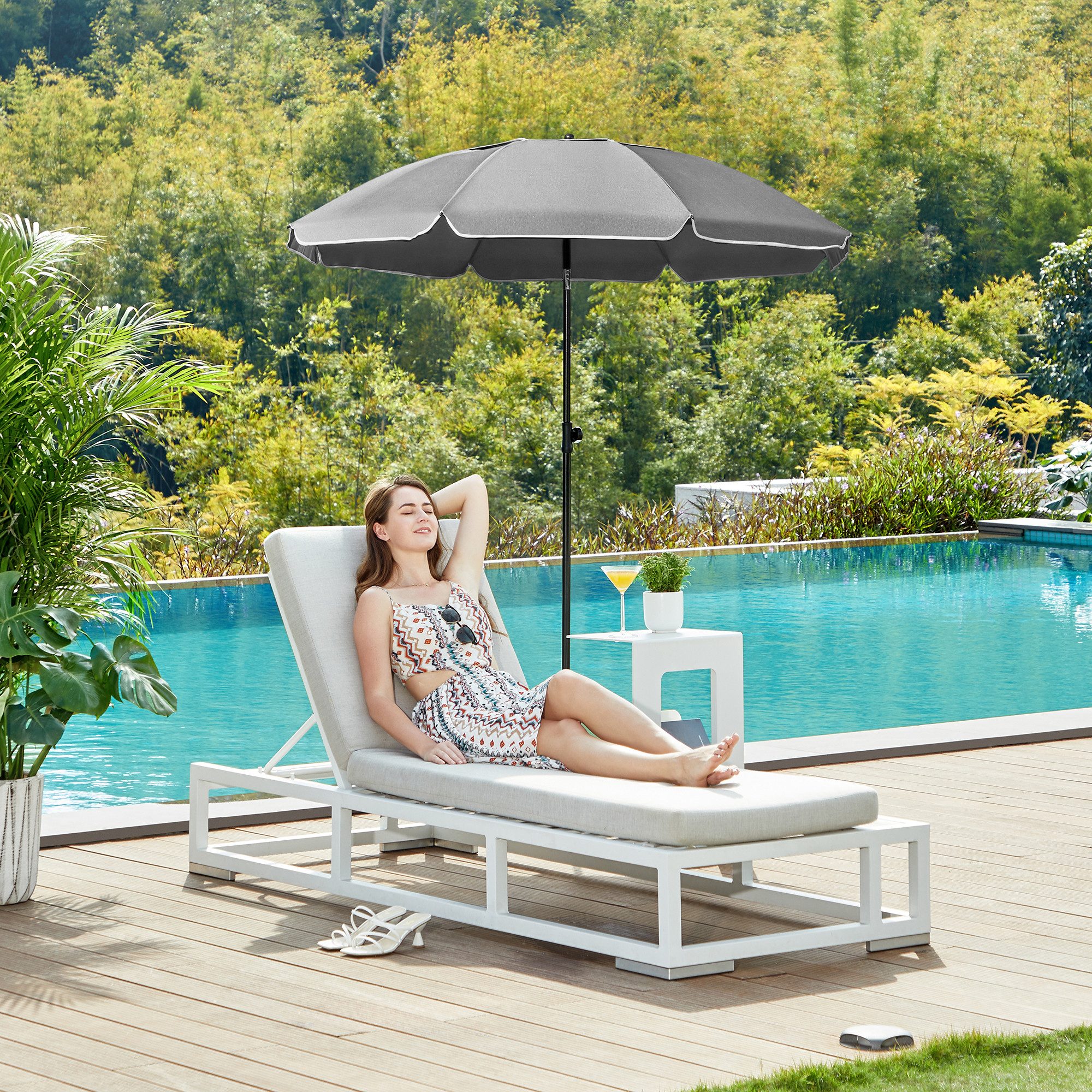 SONGMICS Sonnenschirm, ∅160cm,UPF 50+,mit Tragetasche,ohne Ständer günstig online kaufen