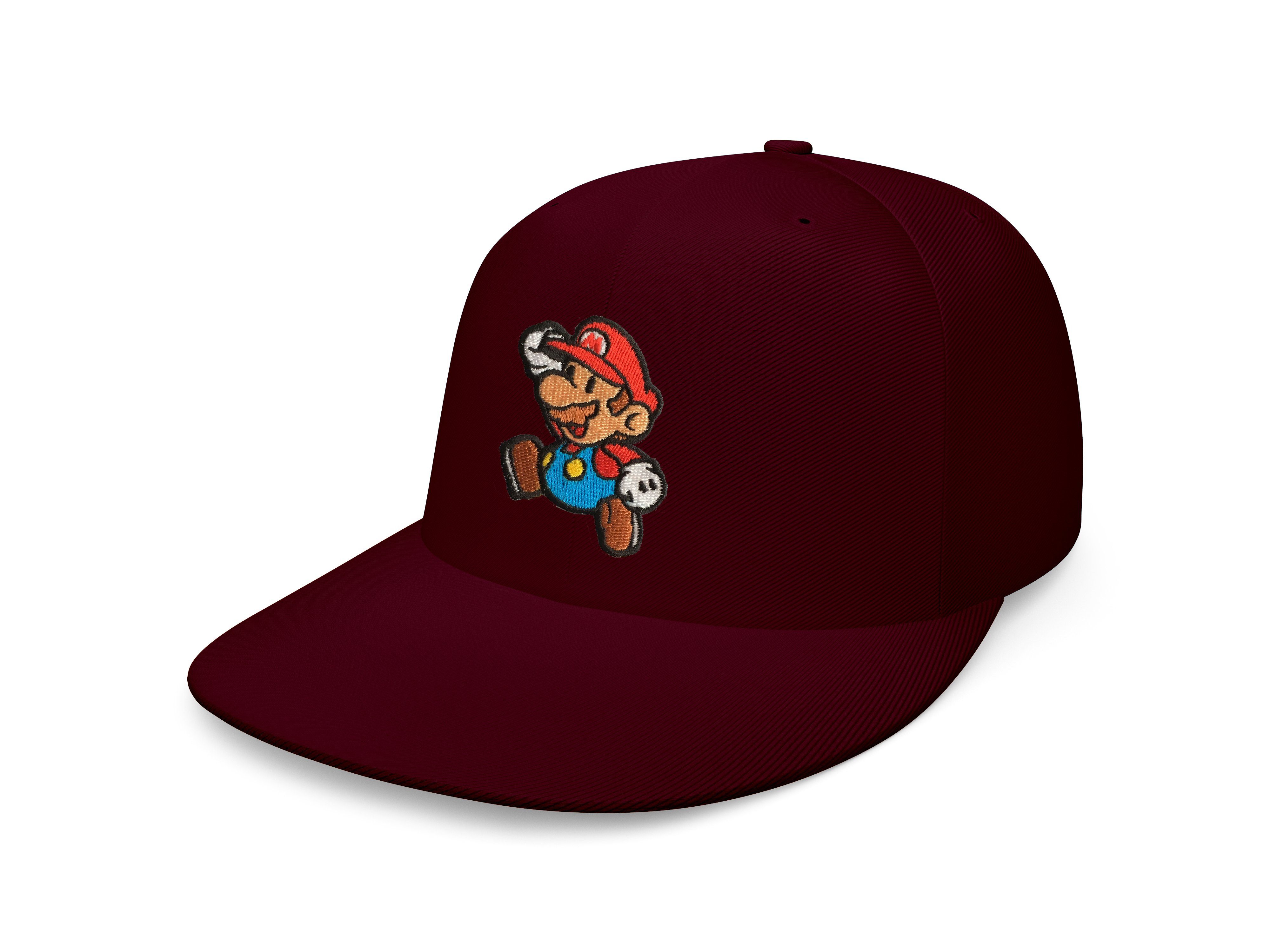 Nintendo & Brownie Erwachsene Luigi Snapback Burgund Mario Stick Cap Unisex Patch Blondie Snapback Super