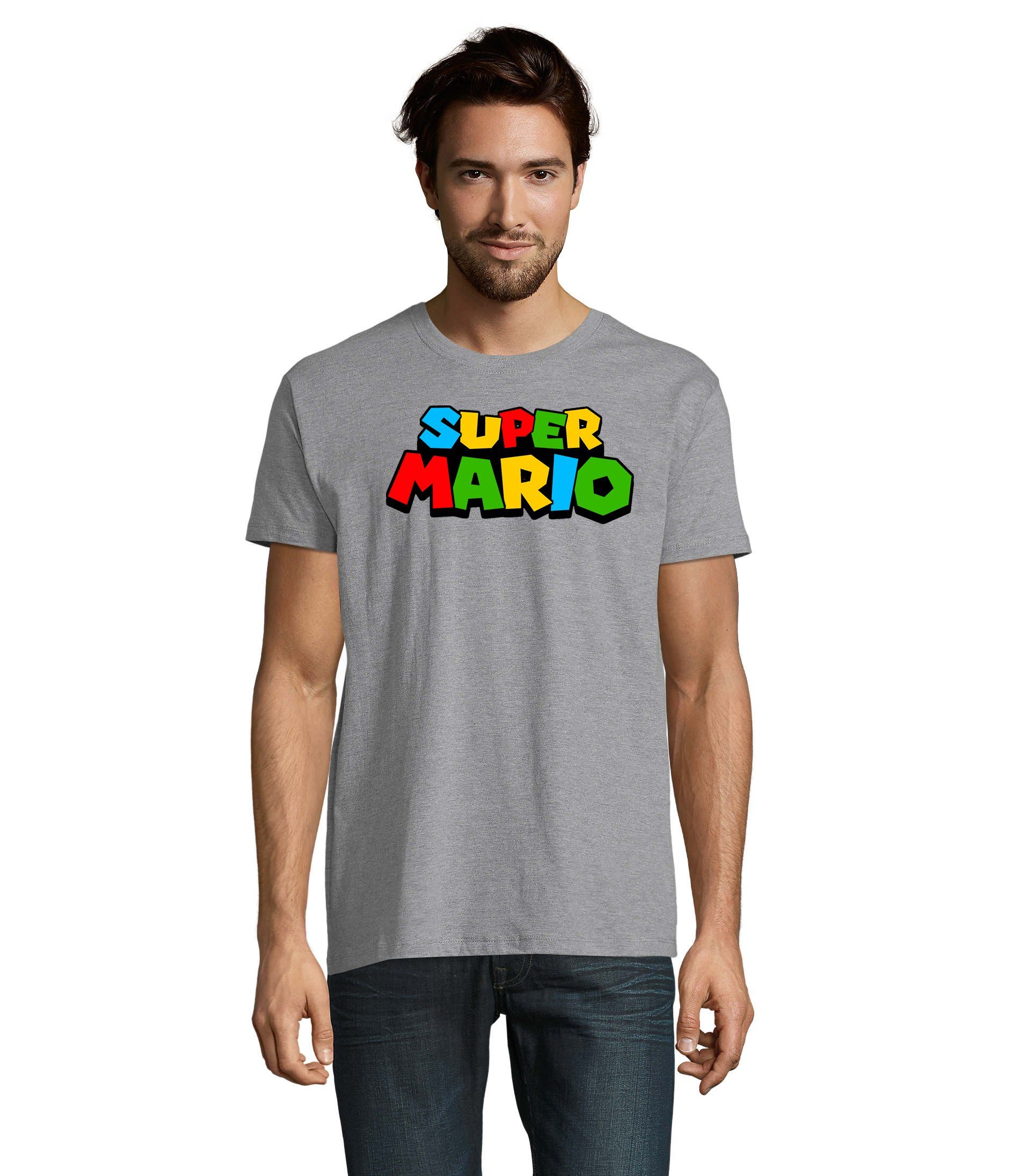 Blondie & Brownie T-Shirt Mario Nintendo Herren Gamer Gaming Konsole Super Grau
