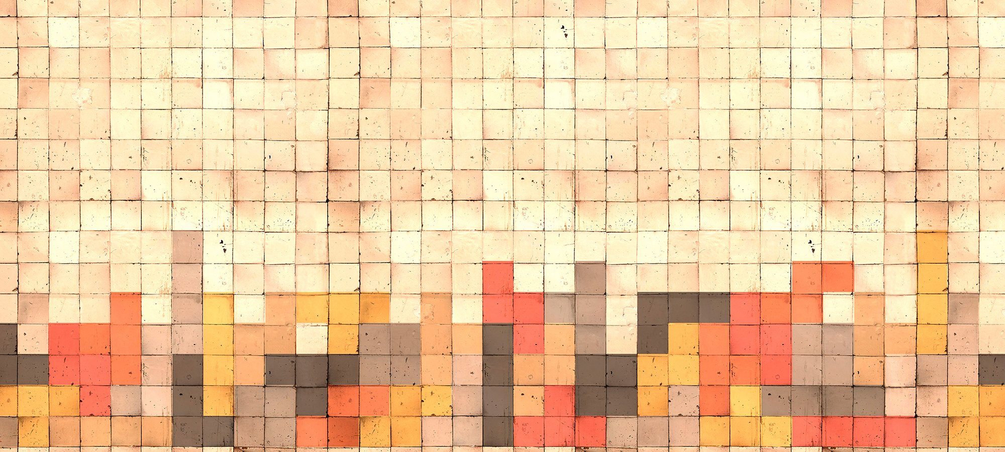 St), Tetris Schräge, Architects 2, Wand, Vlies, 47 glatt, Atelier Paper Mosaic geometrisch, Fototapete (6 Decke rot/ocker/beige
