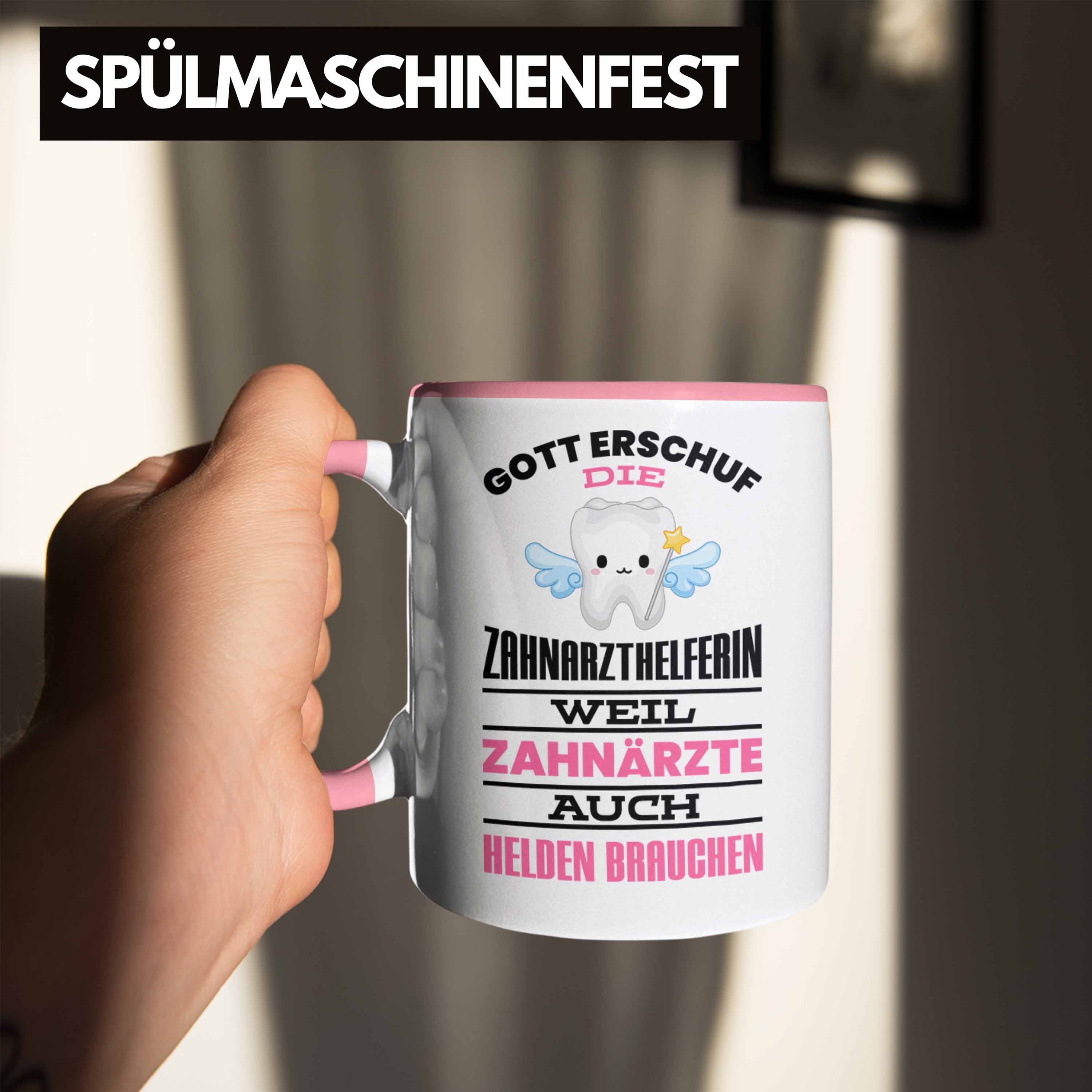 Damen Rosa Tasse Zahnmedizinische - Trendation Geschenkidee Trendation Fachangestellte Lustig Zahnarzt Zahnarzthelferin Tasse Geschenk Kollegin