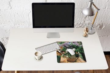 MuchoWow Gaming Mauspad Gießkanne - Blumen - Blumenstrauß (1-St), Mousepad mit Rutschfester Unterseite, Gaming, 40x40 cm, XXL, Großes