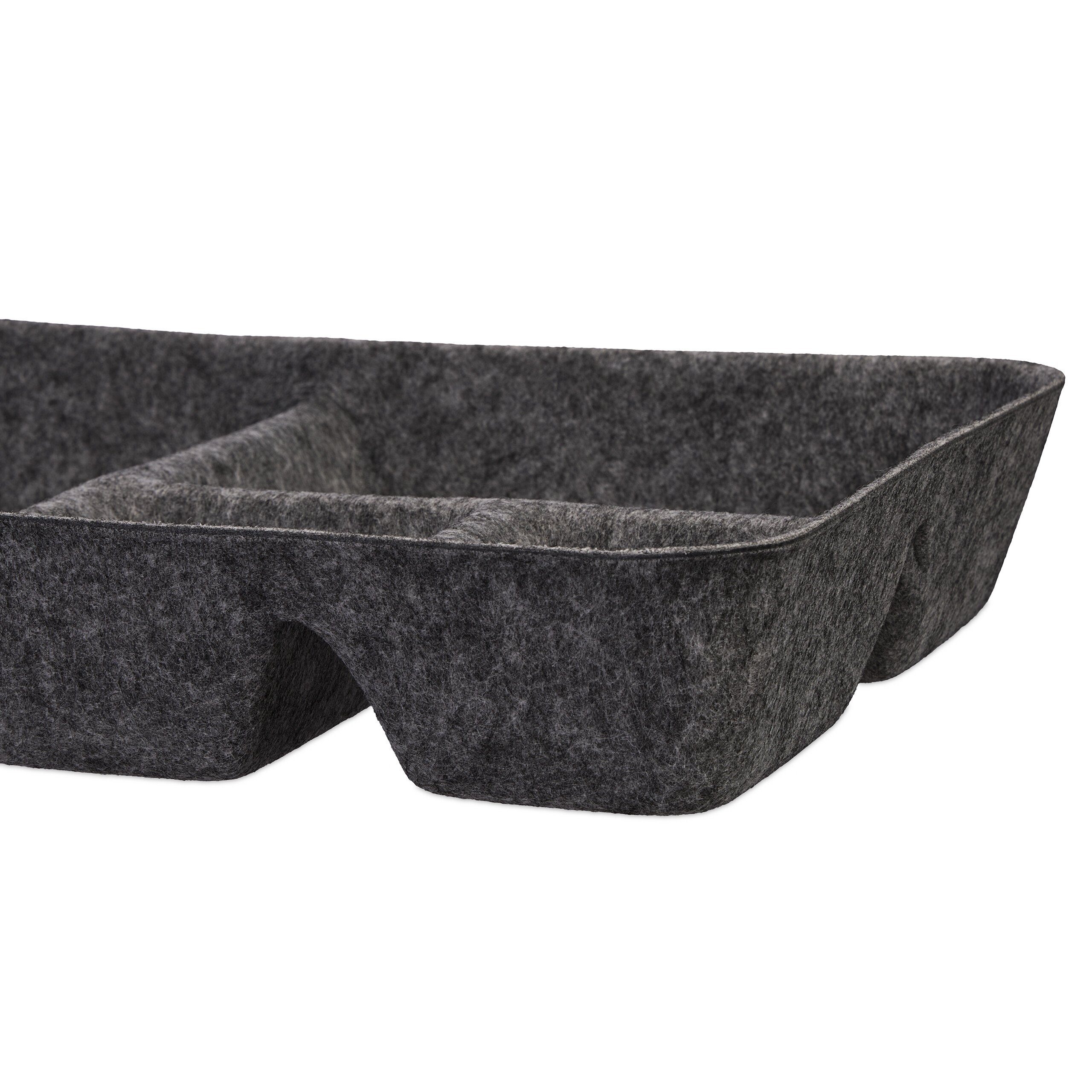 relaxdays Schubladeneinsatz Schubladen Organizer Filz, Dunkelgrau