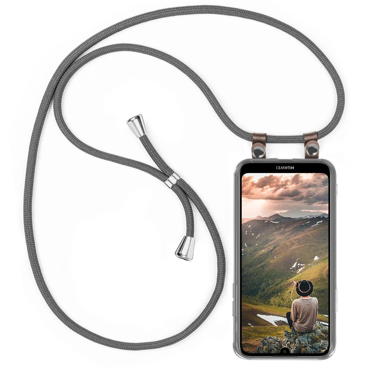 moex Handyhülle moex® Free Spirit für Huawei Y6 (2019), Hülle mit Band, Kette abnehmbar Handyband Handyhülle zum Umhängen
